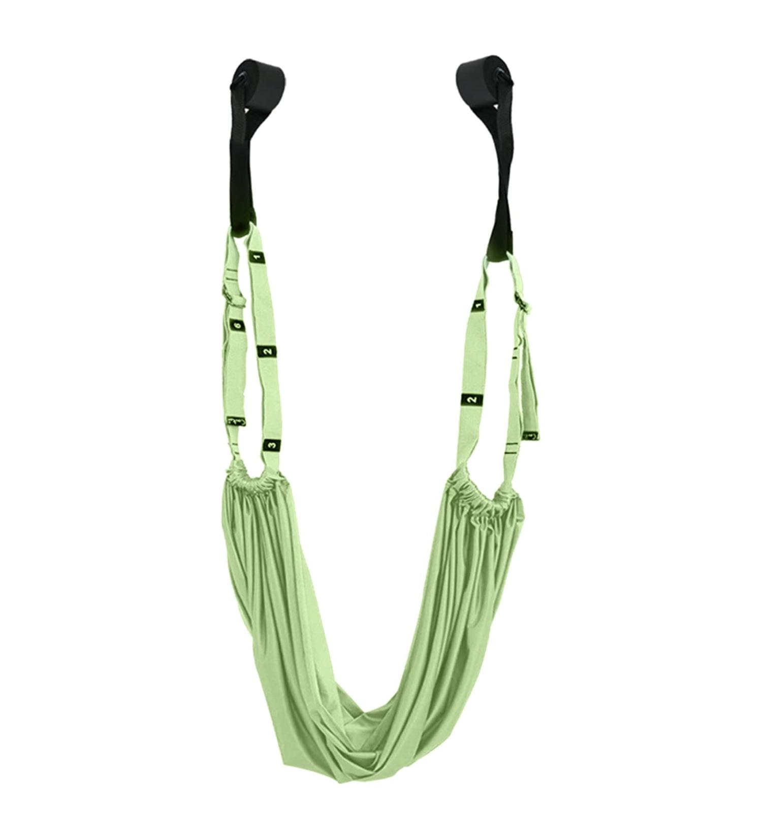 Alomejor Waist-Back-Leg Stretch Belt | Yoga Fitness Band with Door Anchors for Aerial Ballet & Dance | Free Size Light Green - Buy Online on GoSupps.com