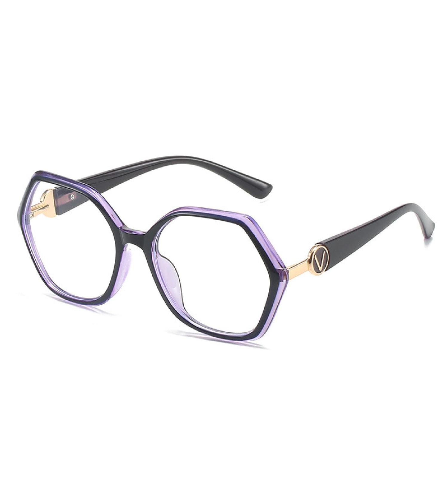 Buy SERONI Tr90 Polygon Blue Light Blocking Glasses for Men & Women | Anti UV Computer & Reading Glasses - Purple 53mm - Buy Online on GoSupps.com