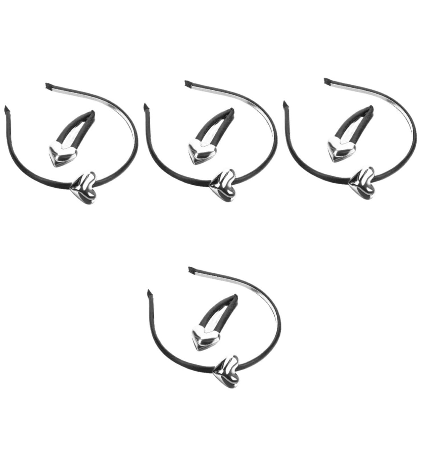 minkissy 4 Sets leopard headband hairpins french hair clips puffy headband lilac headband heart headpiece heart hair accessories vintage heart headband temperament girl cookie leather - Buy Online on GoSupps.com