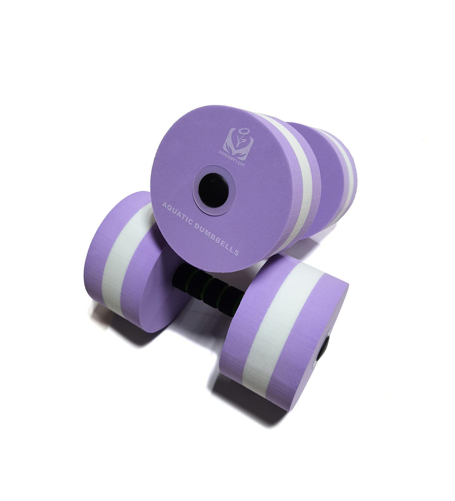 Davidamy's Gift: Water Aerobic Foam Dumbbells for Pool Resistance - 1 Pair, Purple - Buy Online on GoSupps.com