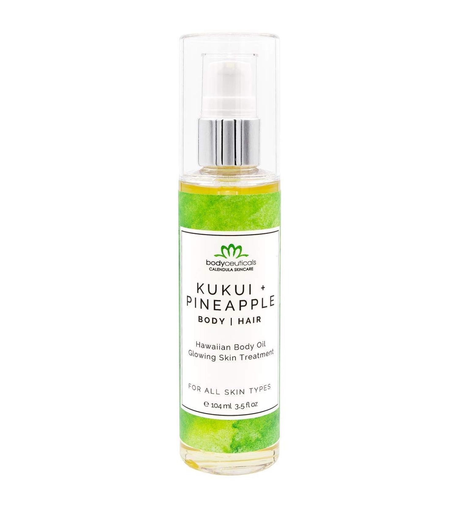 Kukui Pineapple Body & Hair Oil - Hawaiian Glow Treatment Non-GMO Vegan Moisturizer for All Skin Types - 3.5oz - Buy Online on GoSupps.com