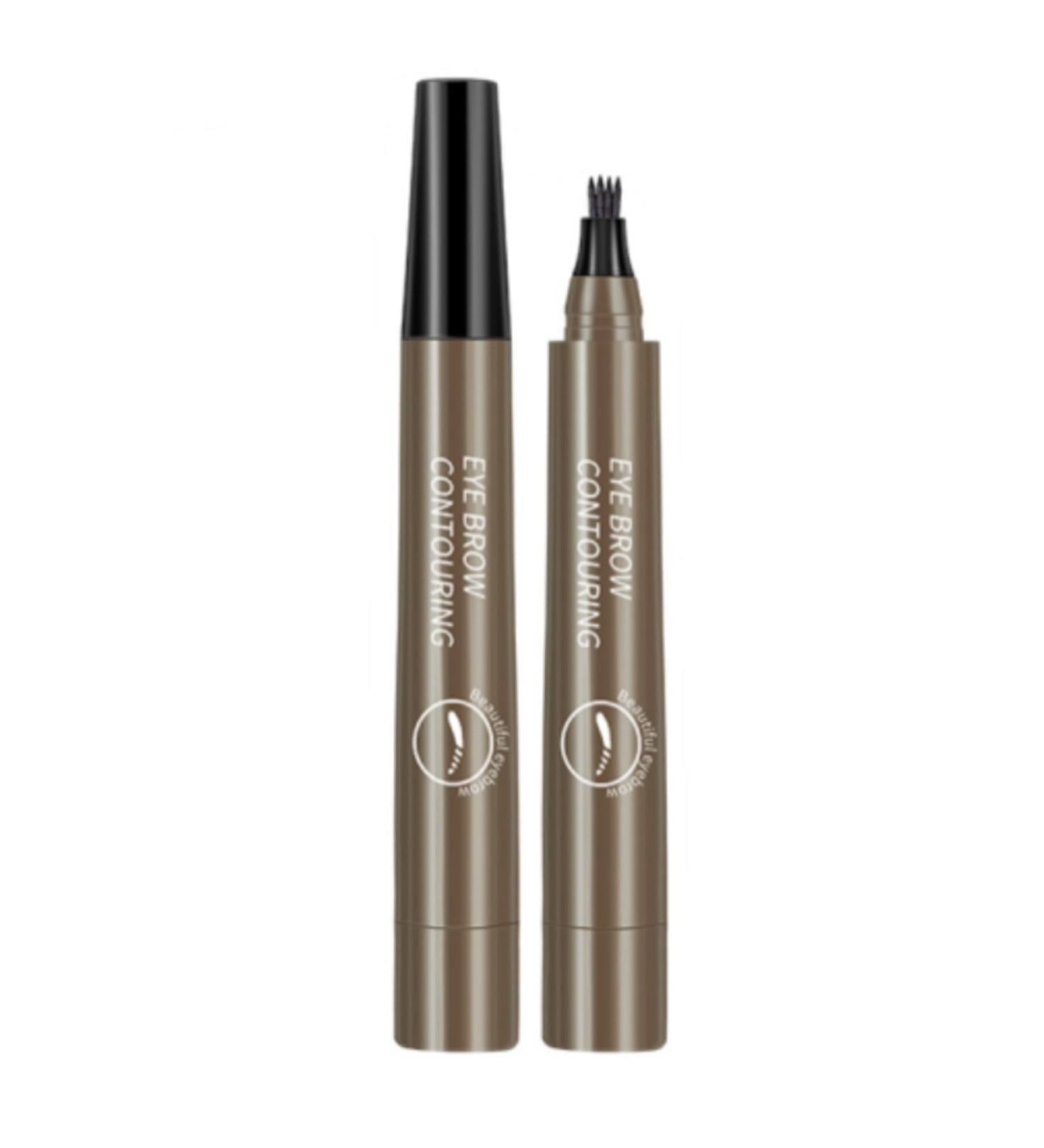 2Pcs Magical Precise Waterproof Natural Microblading Eyebrow pen with 4 Fork Tip Pencil Natural Looking Brows Effortlessly and Stays on All Day-Gray brown - Buy Online on GoSupps.com