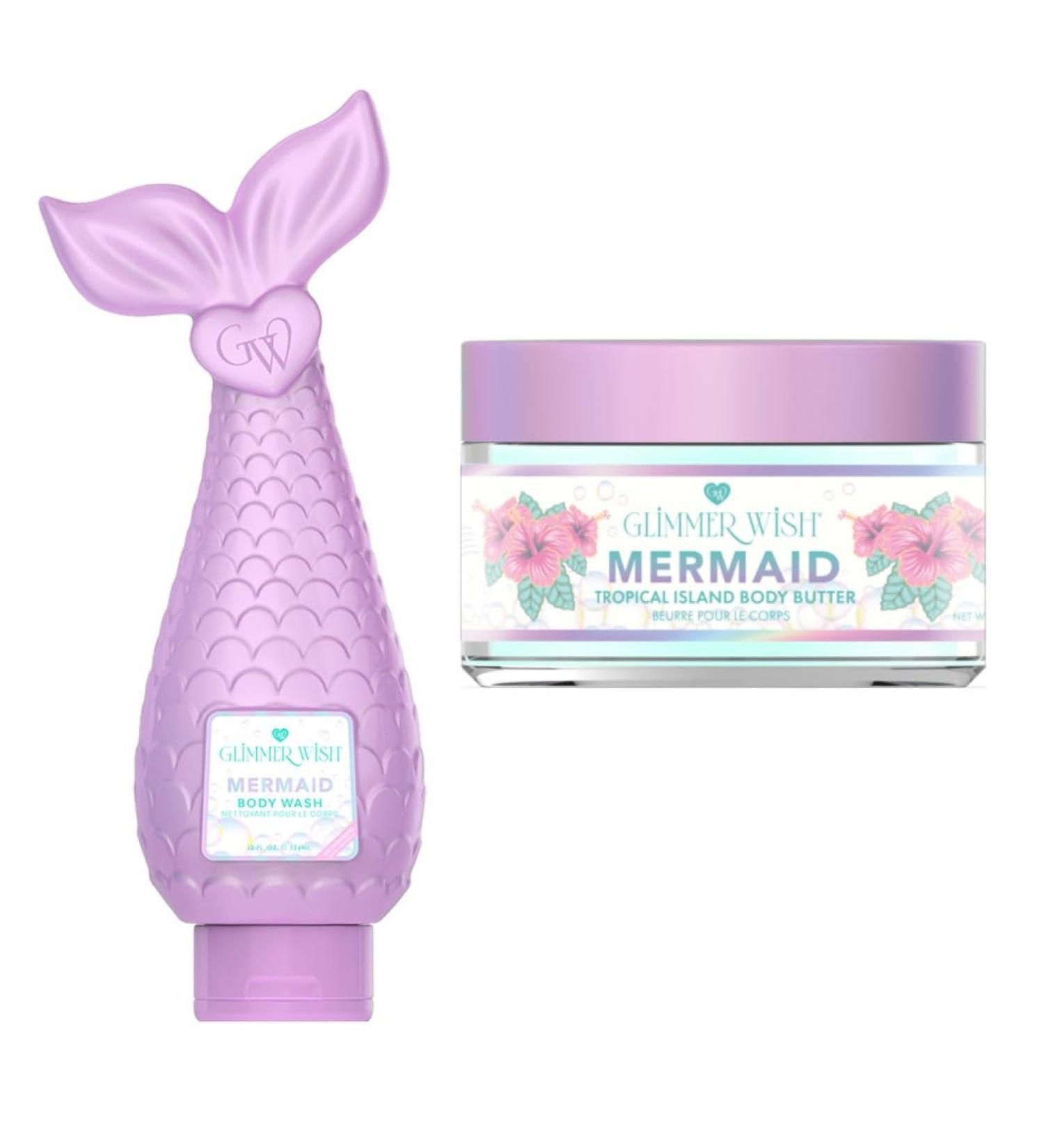 Glimmer Wish Mermaid Body Care Bundle Shimmering Body Wash & Whipped Body Butter | Ocean Breeze Scent | Vegan Cruelty-Free Sulfate-Free Dermatologist Tested - Buy Online on GoSupps.com