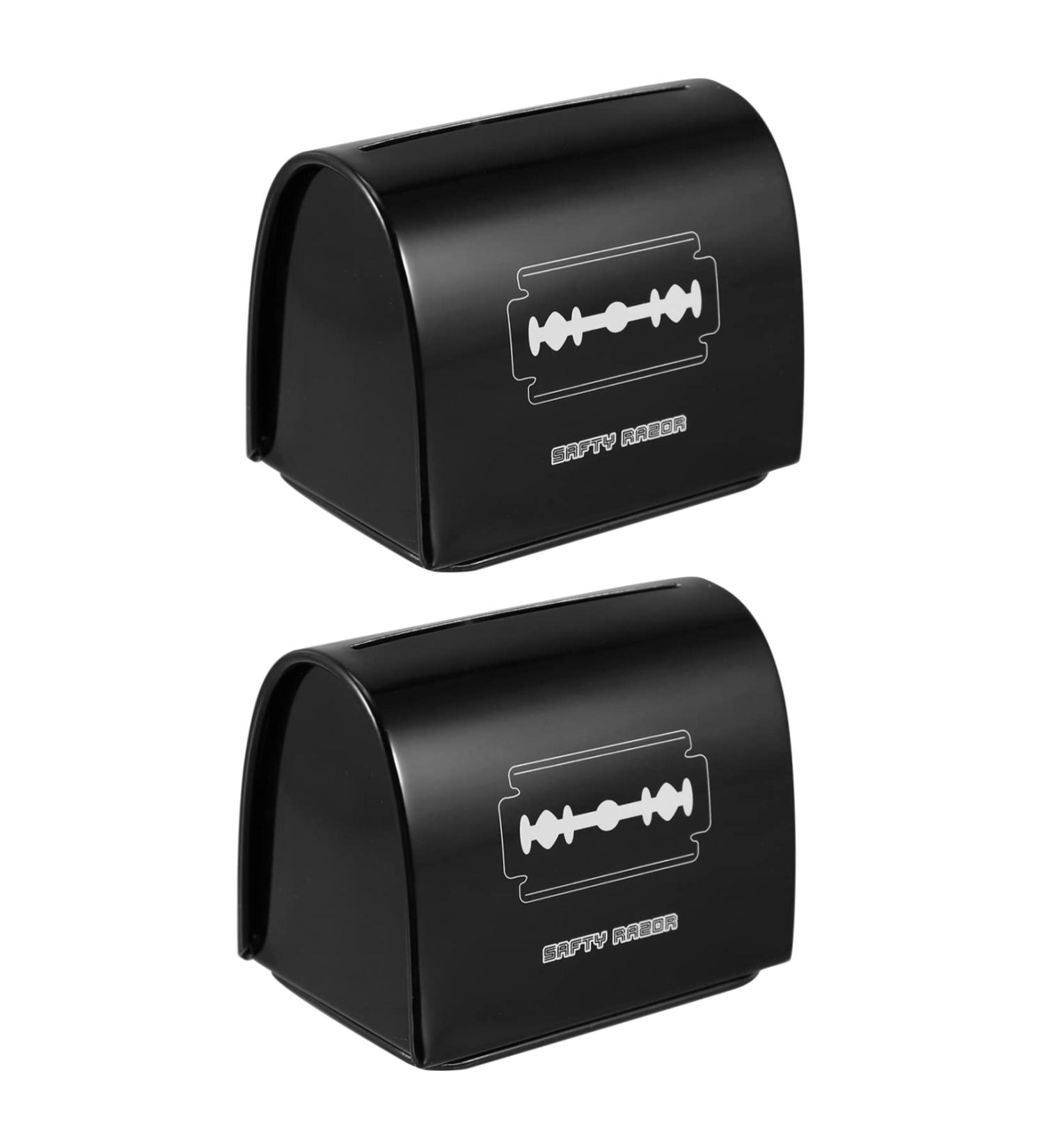 Magiclulu Razor Blade Storage Box 2-Stage Container for Hair Salons & Men s Shaving | Black 6.5x4.5x6cm - Buy Online on GoSupps.com