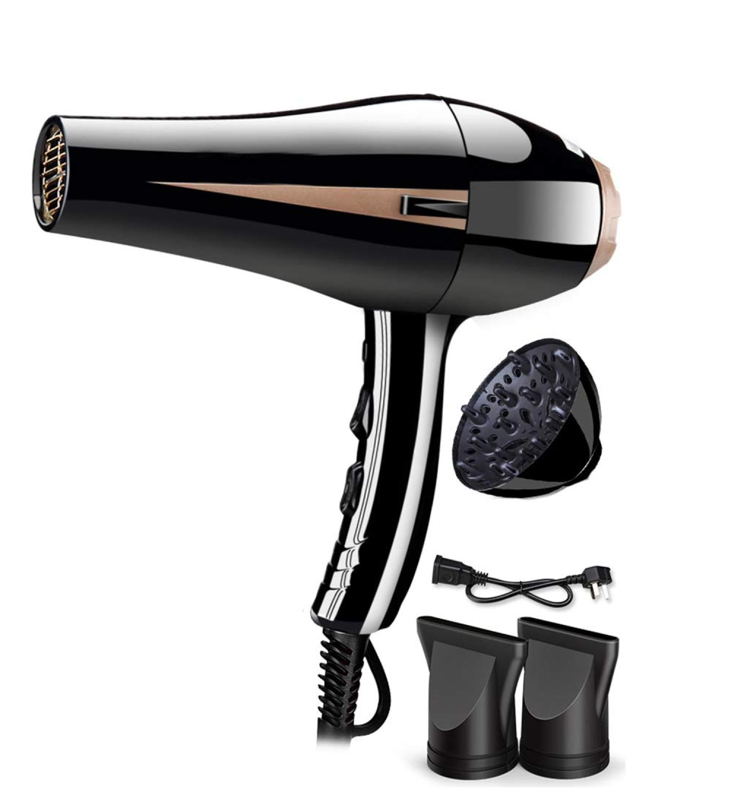 2400W professional hair dryer high-power salon hair dryer 2 speed 3 temperature setting (with group of nozzles *2 large hood three plug-in wiring accessories)-black - Buy Online on GoSupps.com