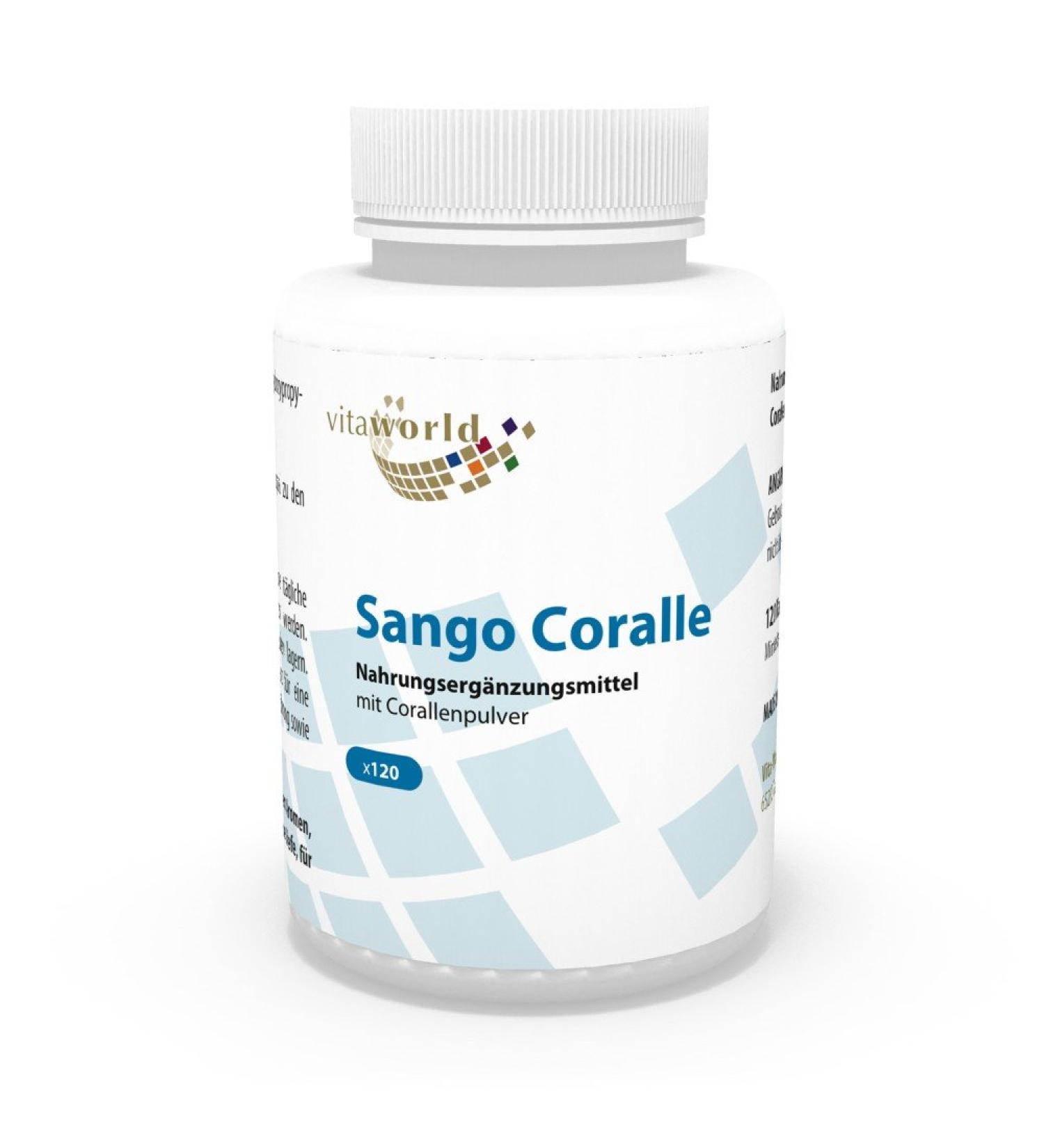 Vita World Sango Coral 500mg 120 Capsules Made in Germany