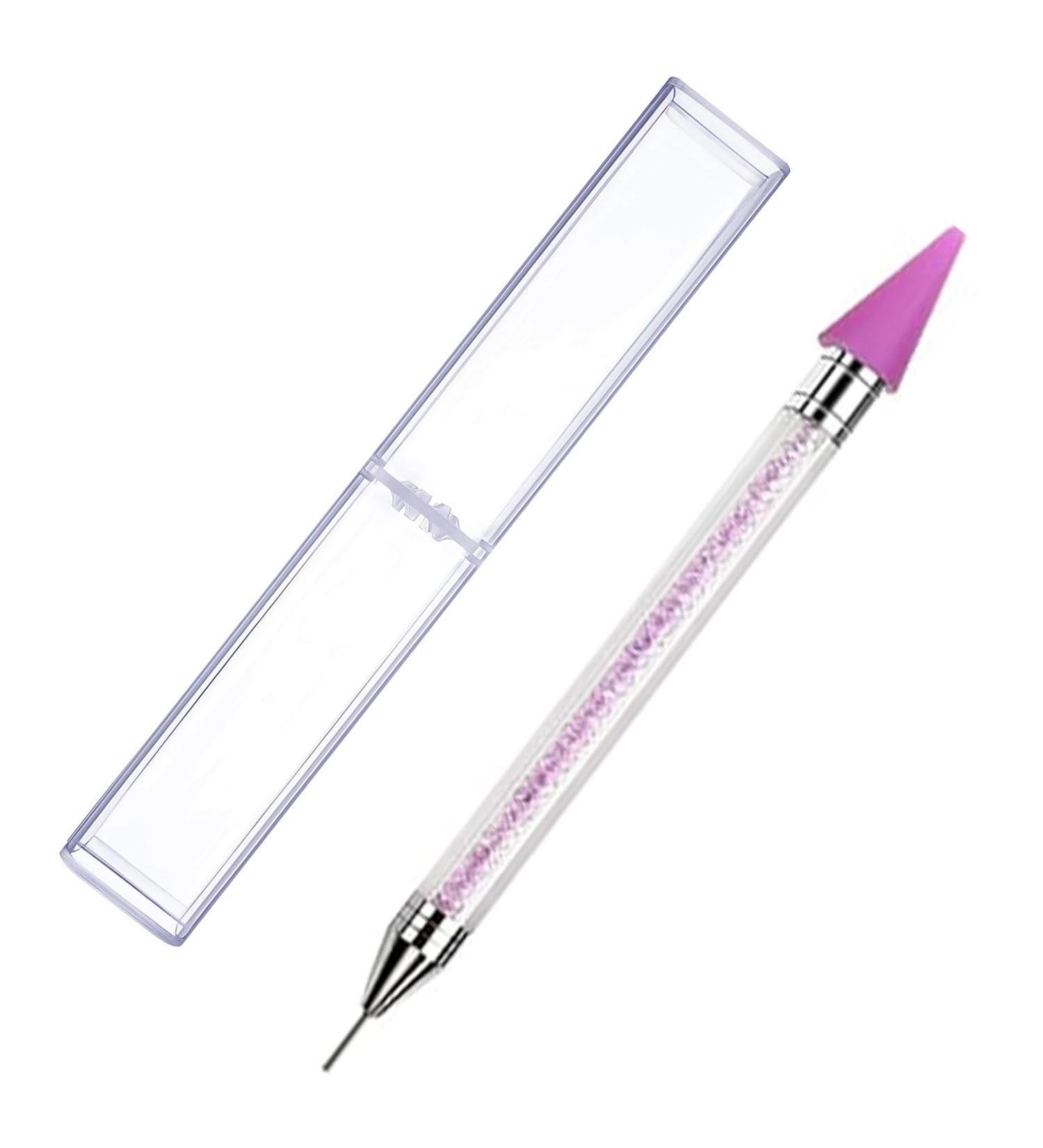 Dual Ended Nail Rhinestones Picker & Dotting Tool - DIY Nail Art Decoration with Wax Tip Pencil for Gems & Crystals - Acrylic Purple - Buy Online on GoSupps.com