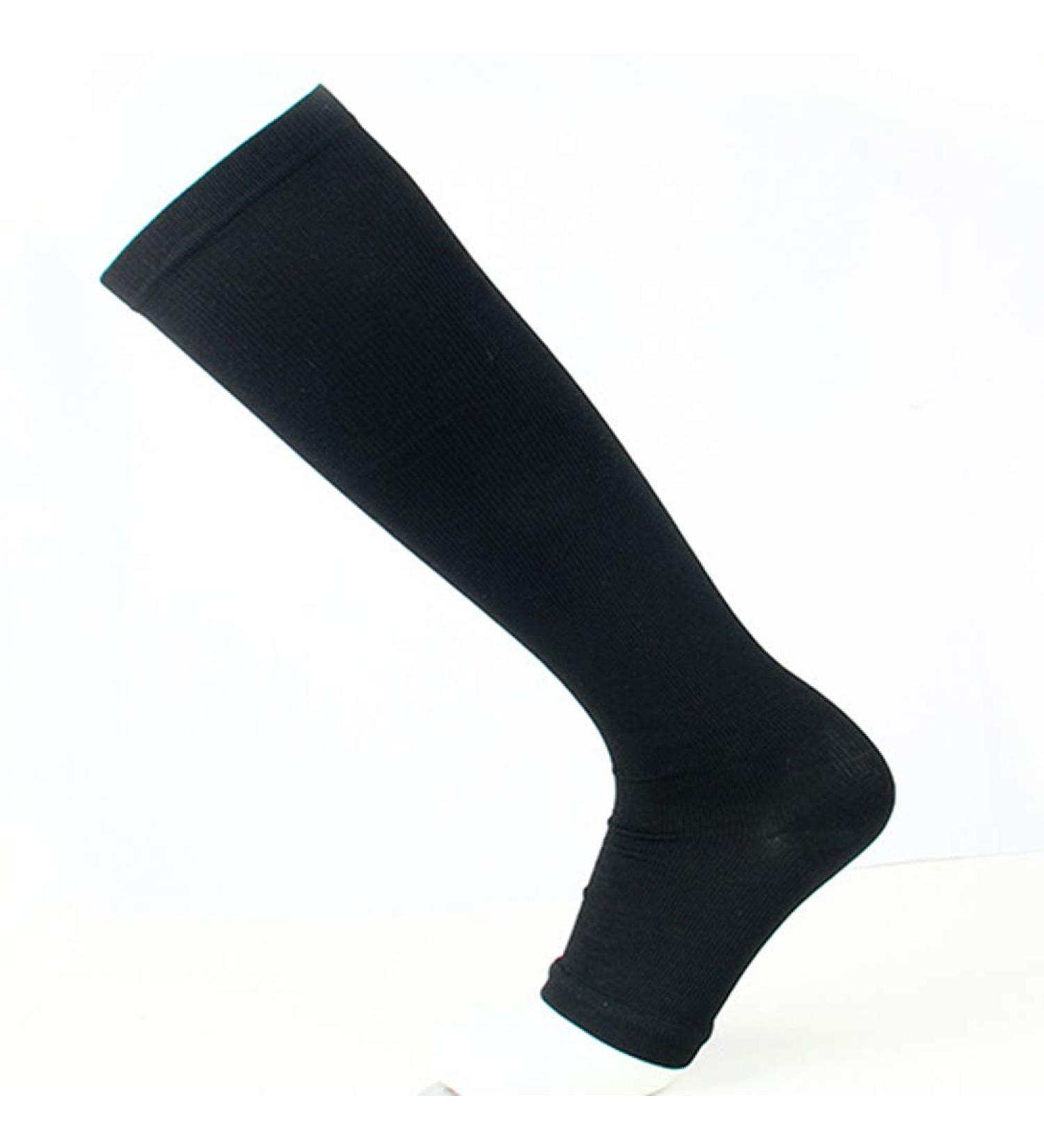 Amazon women compression stockings with zipper and open toe knee leg supports quiet stockings for ongoing diabetic travel pregnancy 3 pairs black l/xl l/xl black