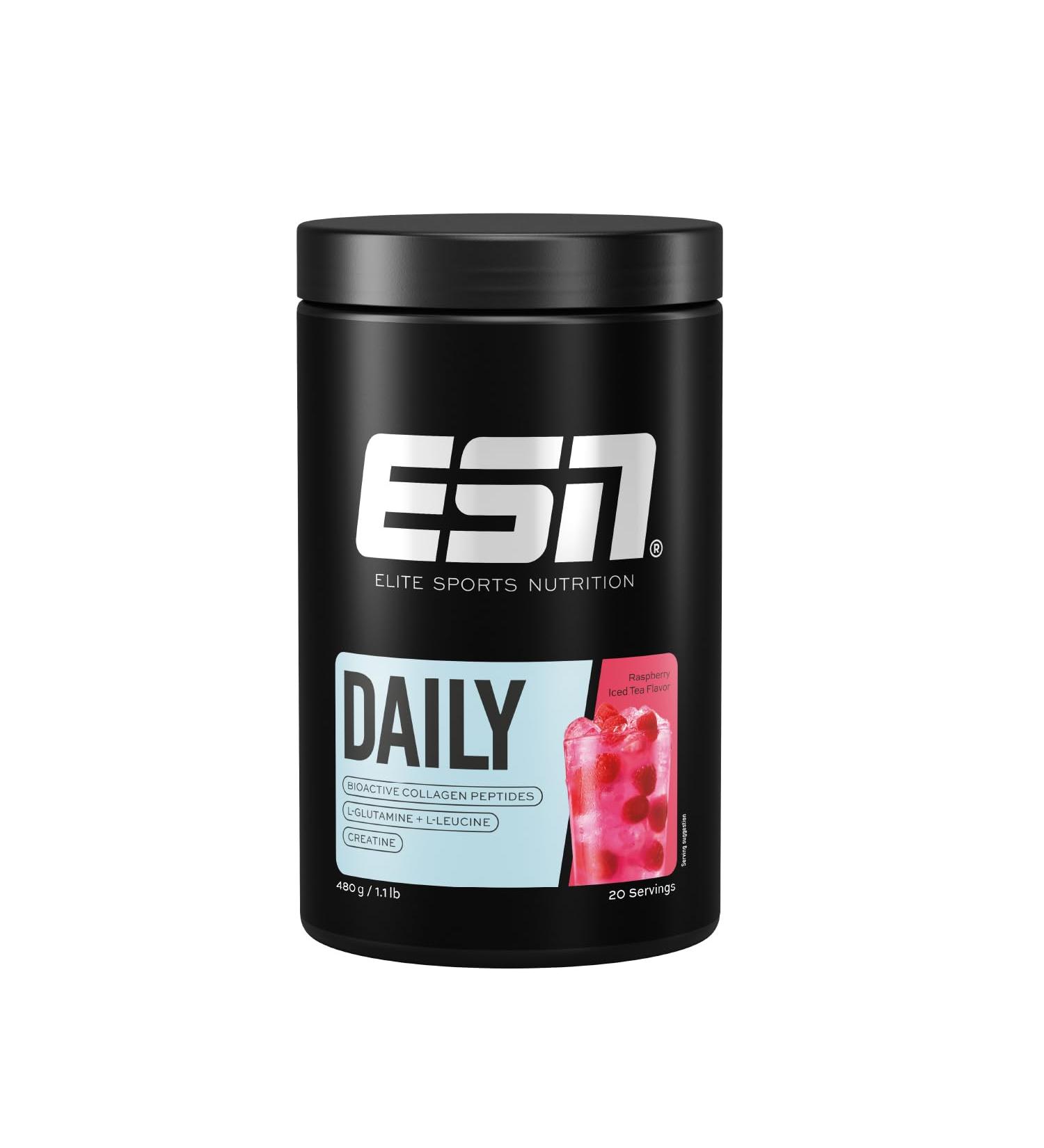 ESN Daily Raspberry Iced Tea 480g - With Glutamine Creatine & Collagen for Joints | Premium Quality - Made in Germany - Buy Online on GoSupps.com