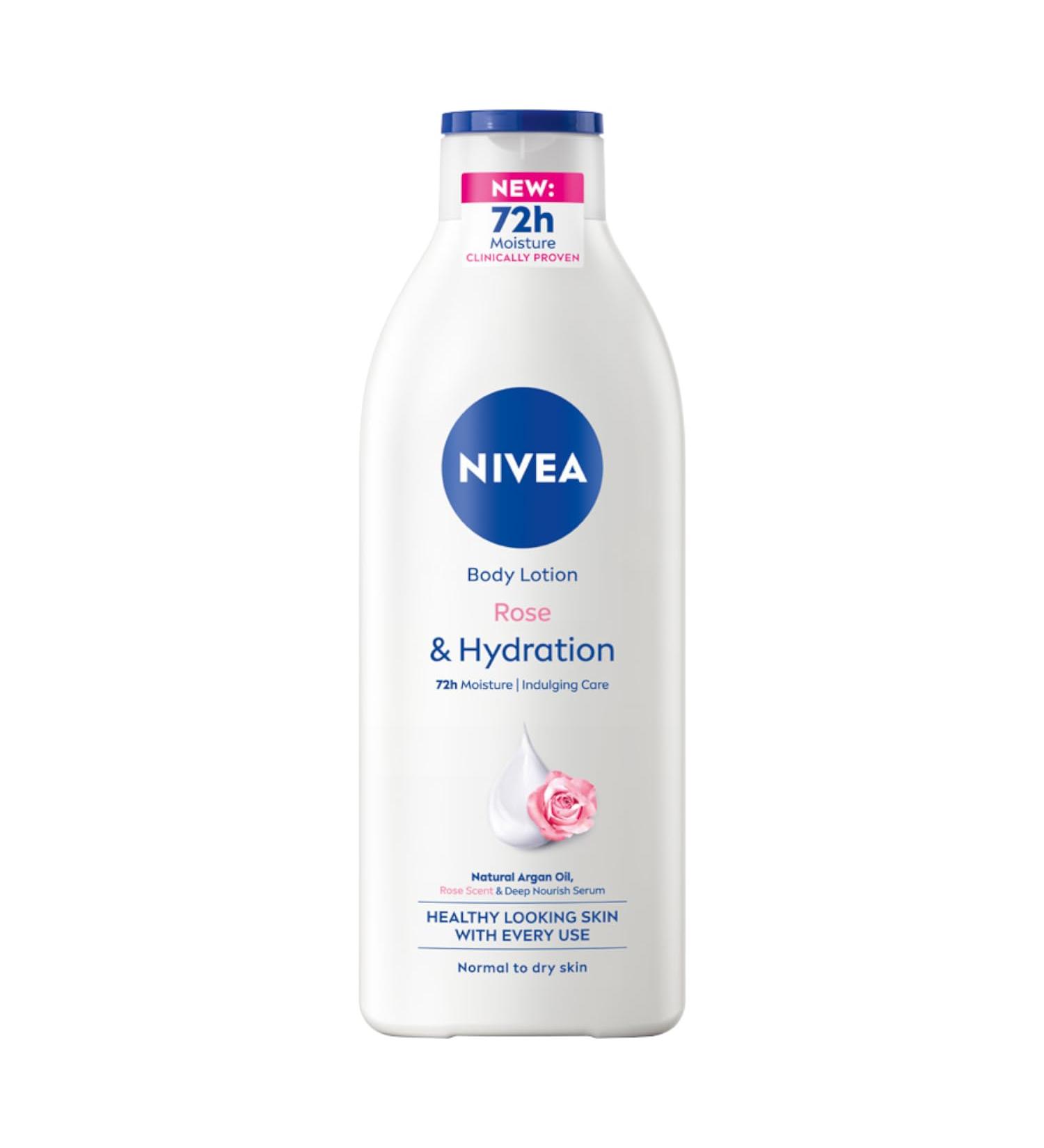 Beiersdorf NIVEA Rose Touch 48 H Moisturizing body lotion with argan oil for normal to dry skin 400 ml - Buy Online on GoSupps.com