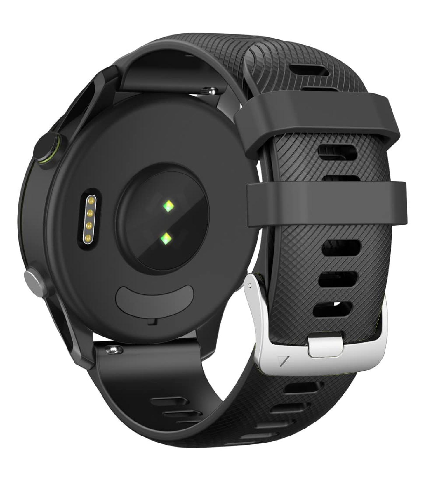 22mm Silicone Quick Release Bracelet for Garmin Vivoactive 4 Forerunner 255/265 Venu 2 & Gear S3 - Black Replacement Bracelet - Buy Online on GoSupps.com
