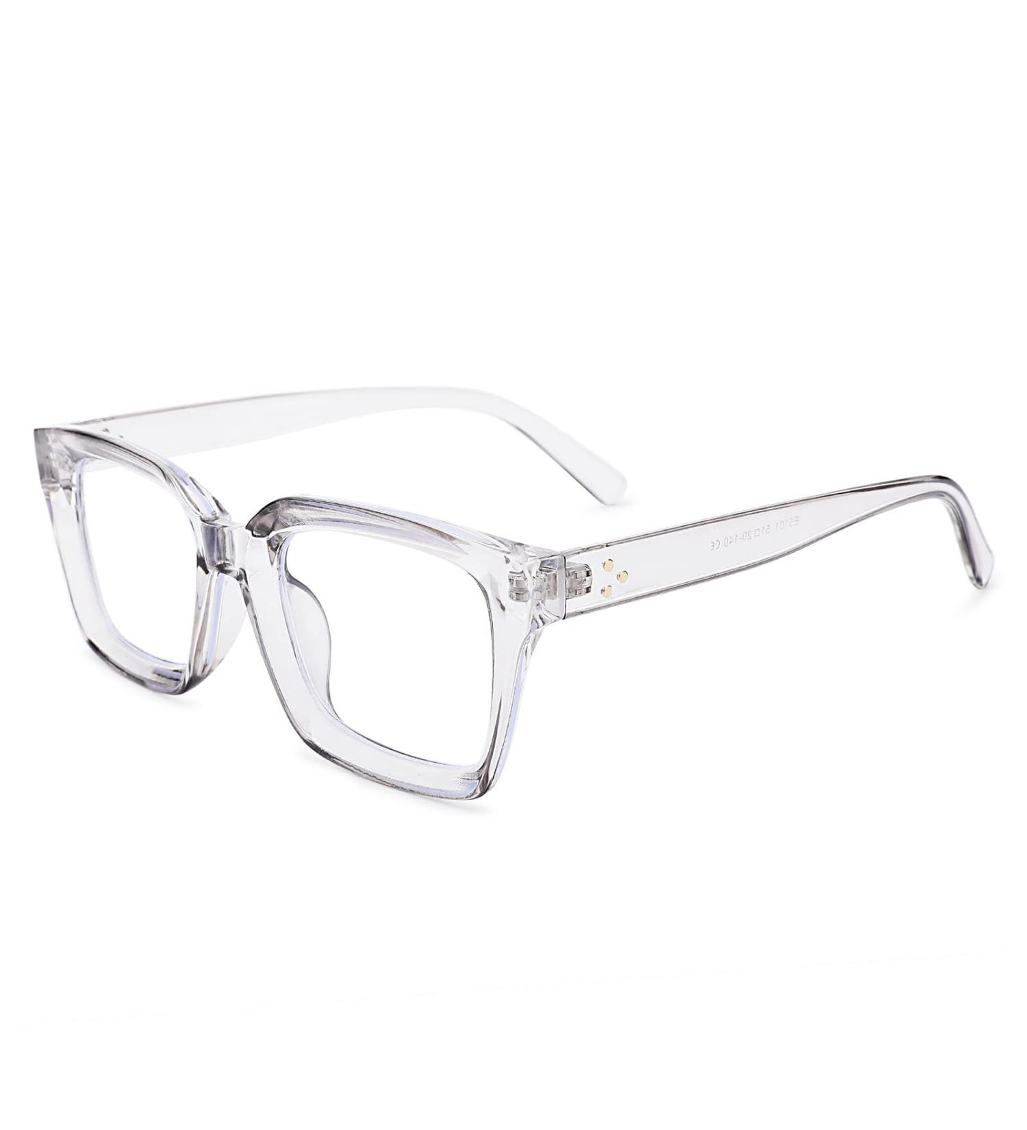 Per acme blue light filter glasses without strength women men large frame blue light filter glasses computer glasses b10 transparent gray 50 millimeters