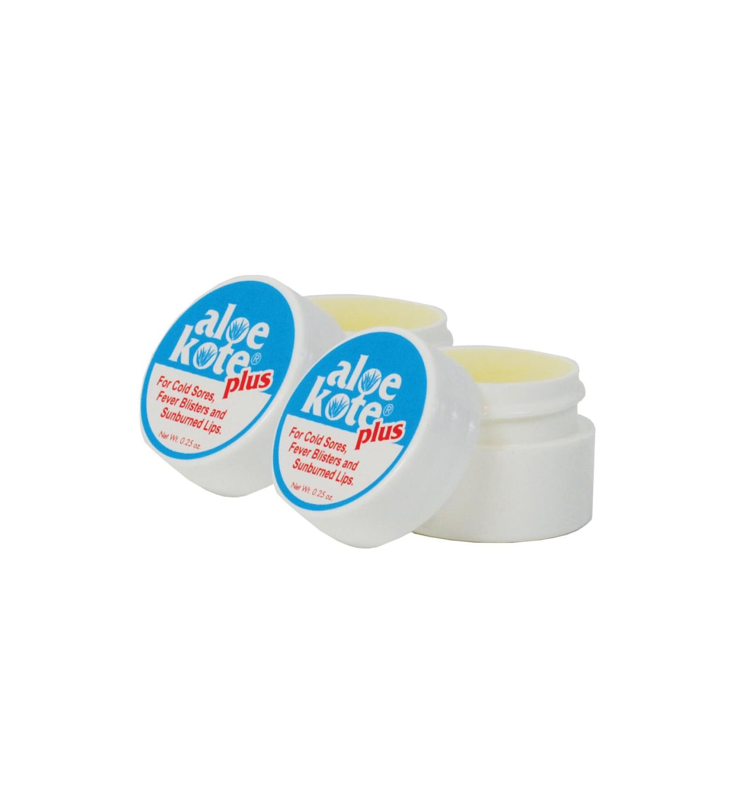 Aloe Kote Plus Medicated Lip Balm - .50 Oz. Jar - With Natural Moisturizing Oils and Hydrating Aloe Vera Gel - Alcohol-Free - Menthol Phenol and Camphor- Assorted Lip Care Pack - 2 pack - Buy Online on GoSupps.com