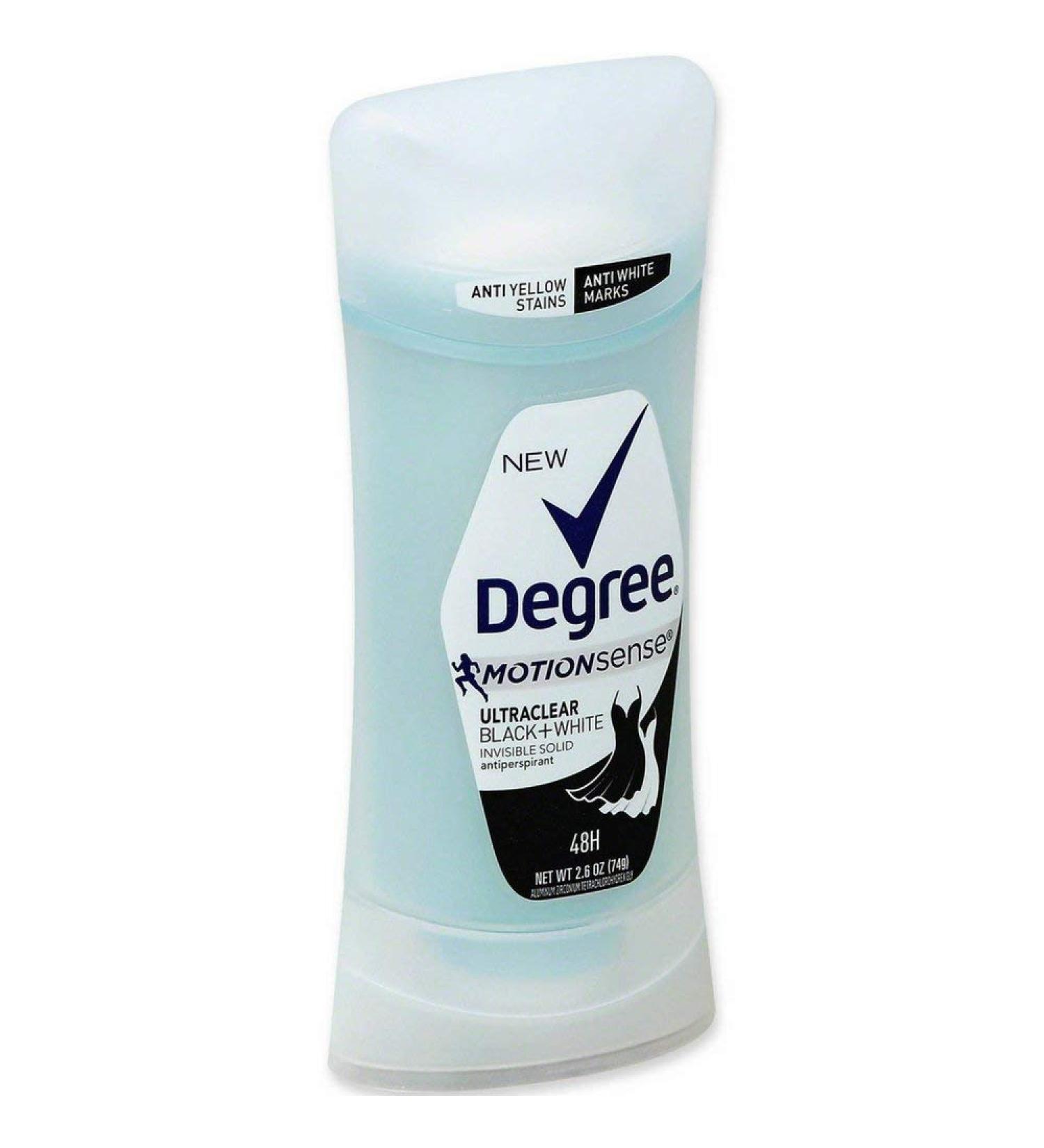 Degree MotionSense UltraClear Black+White Antiperspirant Deodorant Stick 2.6 oz (Pack of 8)