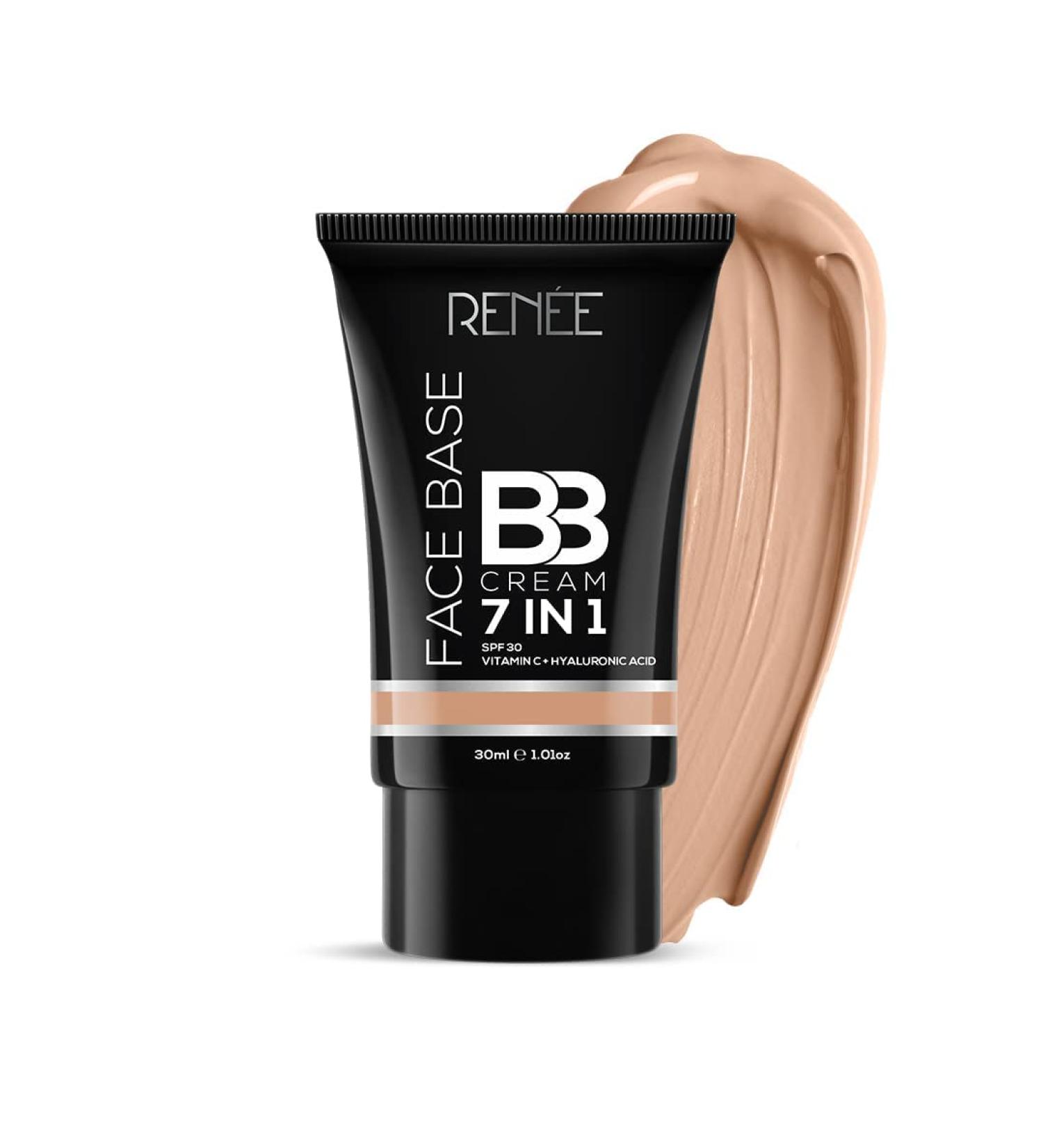 RE_NEE Face Base BB Cream 7 in 1 with SPF 30 PA+++ | Hyaluronic Acid & Vitamin C | Hydrates & Smoothens Skin | 30ml - International Shipping Available - Buy Online on GoSupps.com