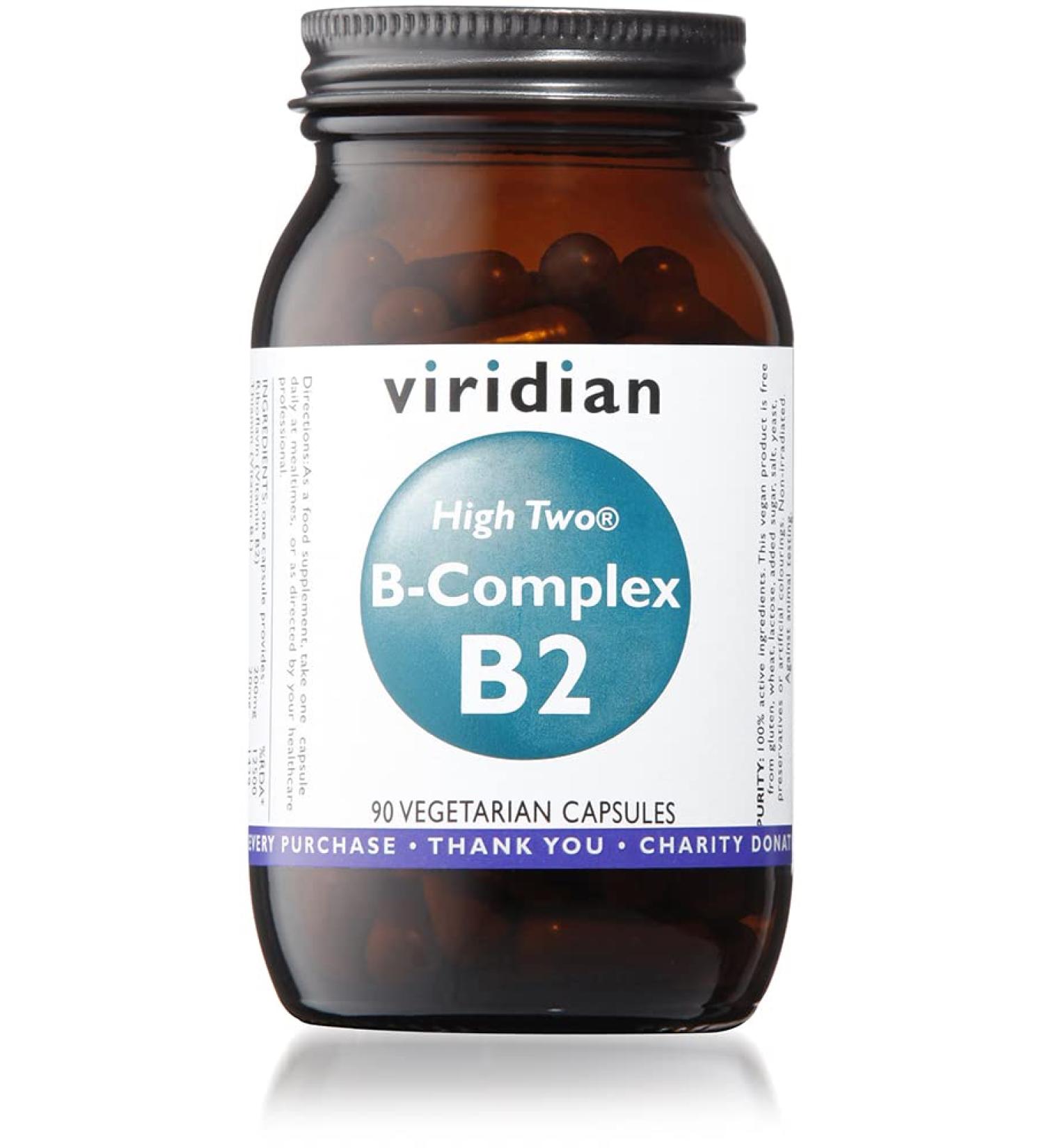 HIGH TWO Vitamin B2 with B-Complex: 90 Veg Caps