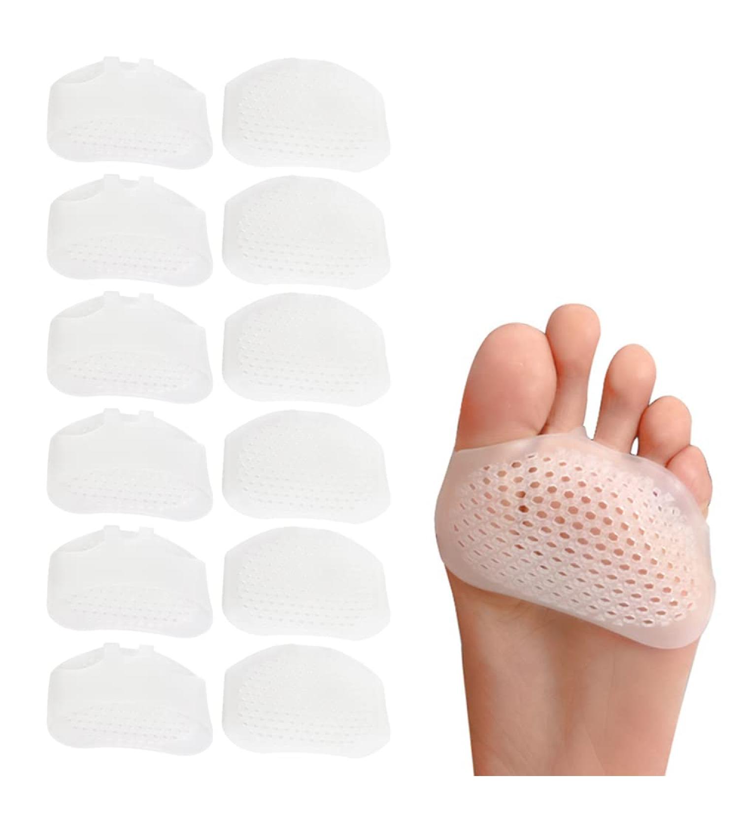 Metatarsal Pads - 12 Soft Gel Foot Cushions for Pain Relief | Breathable Honeycomb Forefoot Pads for Men & Women - Buy Online on GoSupps.com