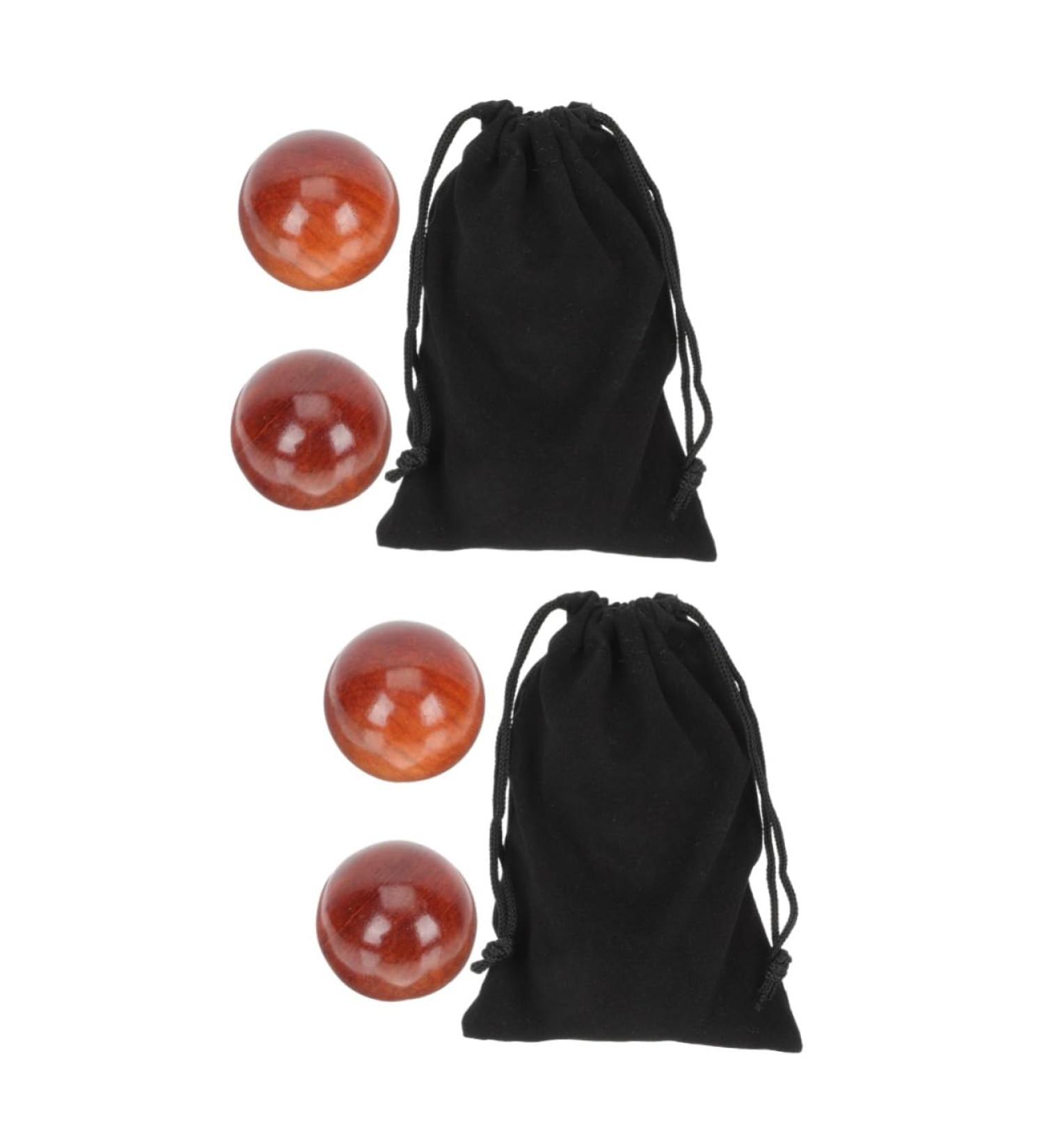 Buy Healvian 4-Piece Wooden Health Balls - Fitness Massage Handballs for Gym & Sports Therapy | International Shipping - Buy Online on GoSupps.com