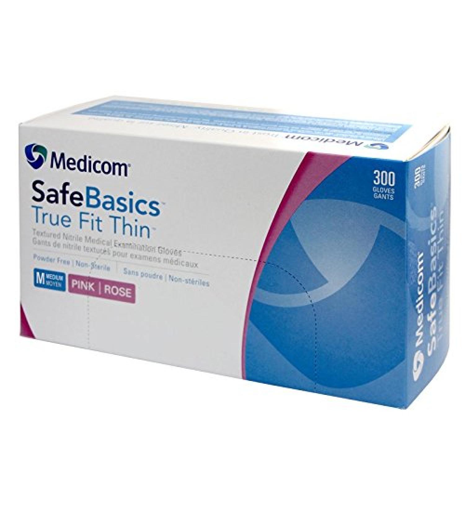 Medicom Safe Basics Pink Nitrile Glove - Medium 300 gloves