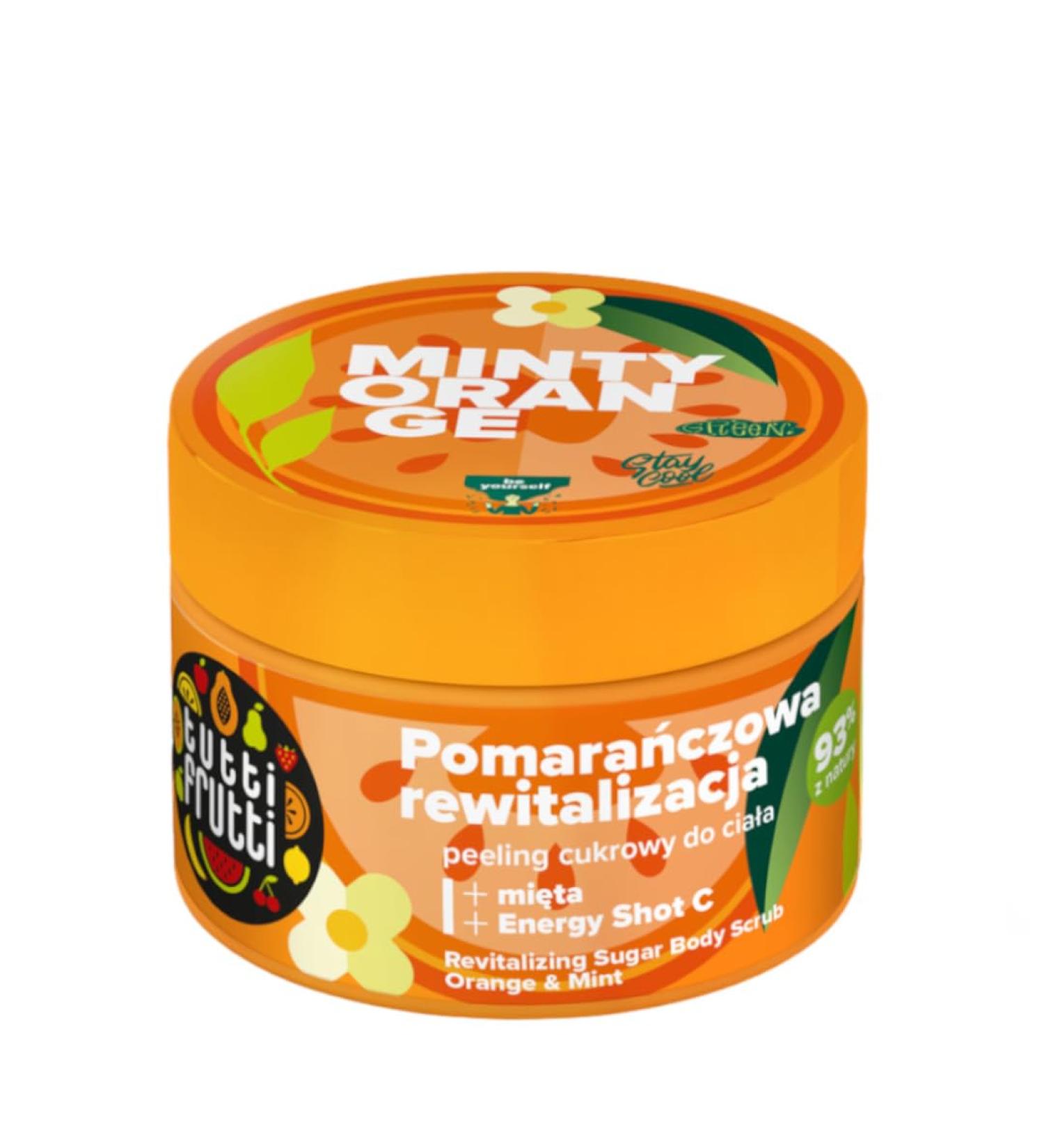 Farmona TUTTI FRUTTI Revitalizing sugar peeling for the body Orange & Mint + Energy Shot C 300g - Buy Online on GoSupps.com