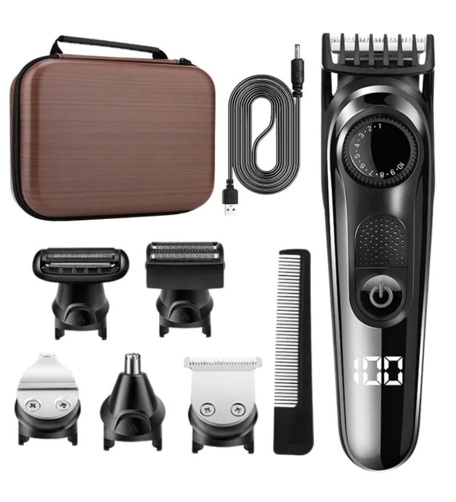 Multifunctional Hair Clippers for Men | 5-in-1 Electric Shaver & Nose Hair Trimmer Set - International Shipping - Buy Online on GoSupps.com