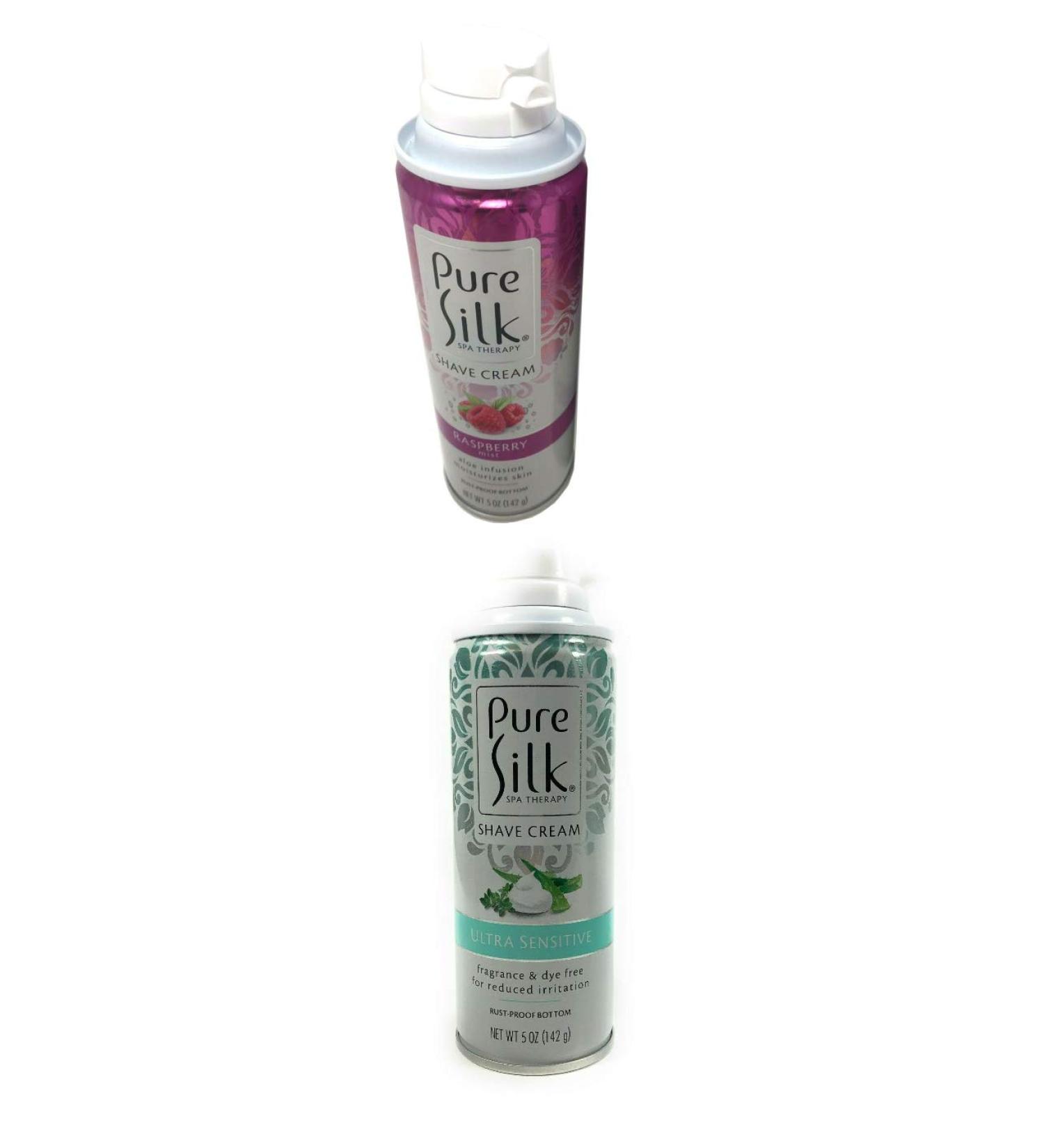 Pure Silk Cream Sensitive Skin Therapy Cream & Pure Silk Raspberry Mist (Pack of 4)