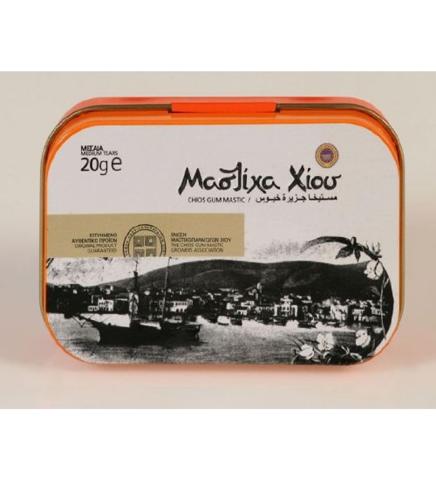Chios Mastiha Medium Tears 20gr - Xios Mastic (METAL BOX)