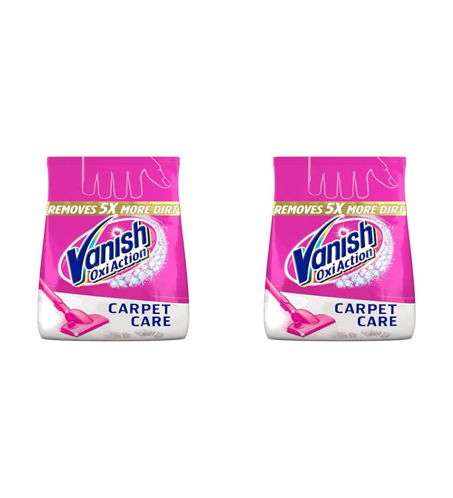 Vanish Oxi Action Carpet Stain Remover Powder Carpet Cleaner Removes ground-in dirt & dust Shake & Clean 650 g (Pack of 2) - Buy Online on GoSupps.com