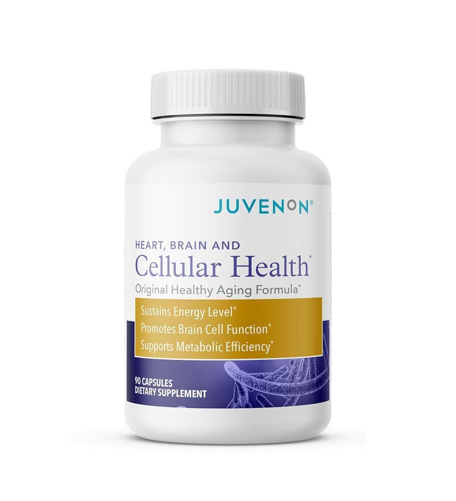 Juvenon Cellular Health | Heart & Brain Supplement with Acetyl L-Carnitine & Biotin | Supports NAD+ Energy Mood & Mental Focus - 90 Capsules - Buy Online on GoSupps.com