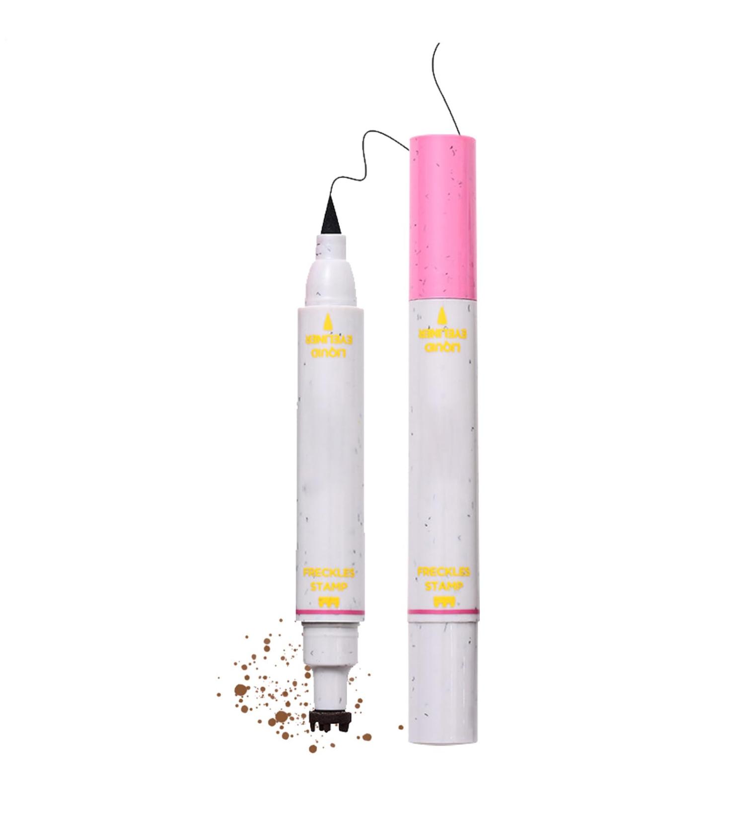 Freckle Pen - Durable Dot Face Pen - 2-in-1 Waterproof Beauty - Faux Freckles and Eyeliner Stencils for Natural Skin Makeup - Buy Online on GoSupps.com