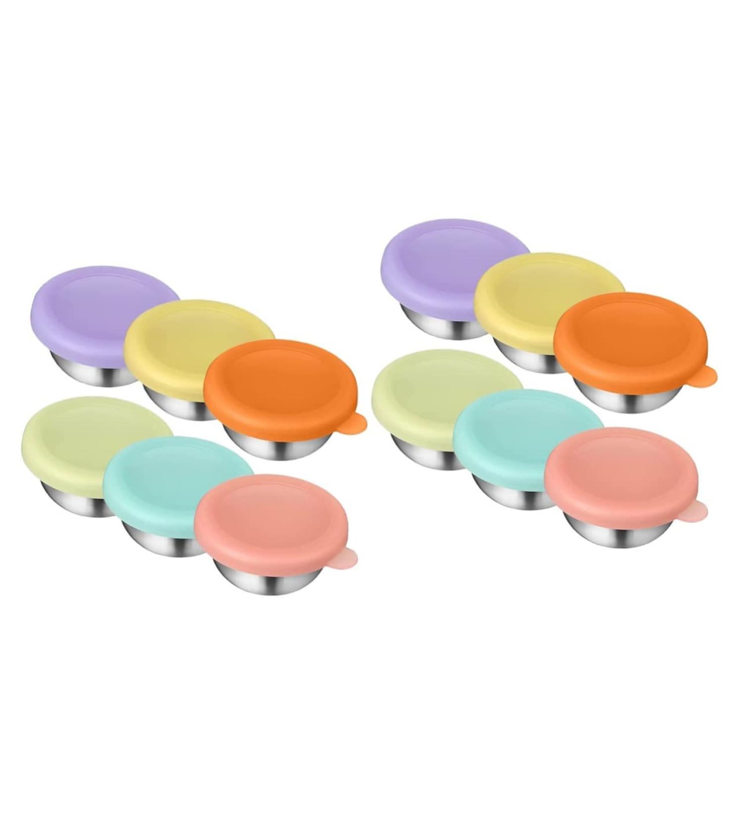 OUNONA Stainless Steel Sauce Cup 12 Pcs Salad Dressing Container Stainless Steel Seal Salad Bowl Stainless Steel Sauce Cups - Buy Online on GoSupps.com