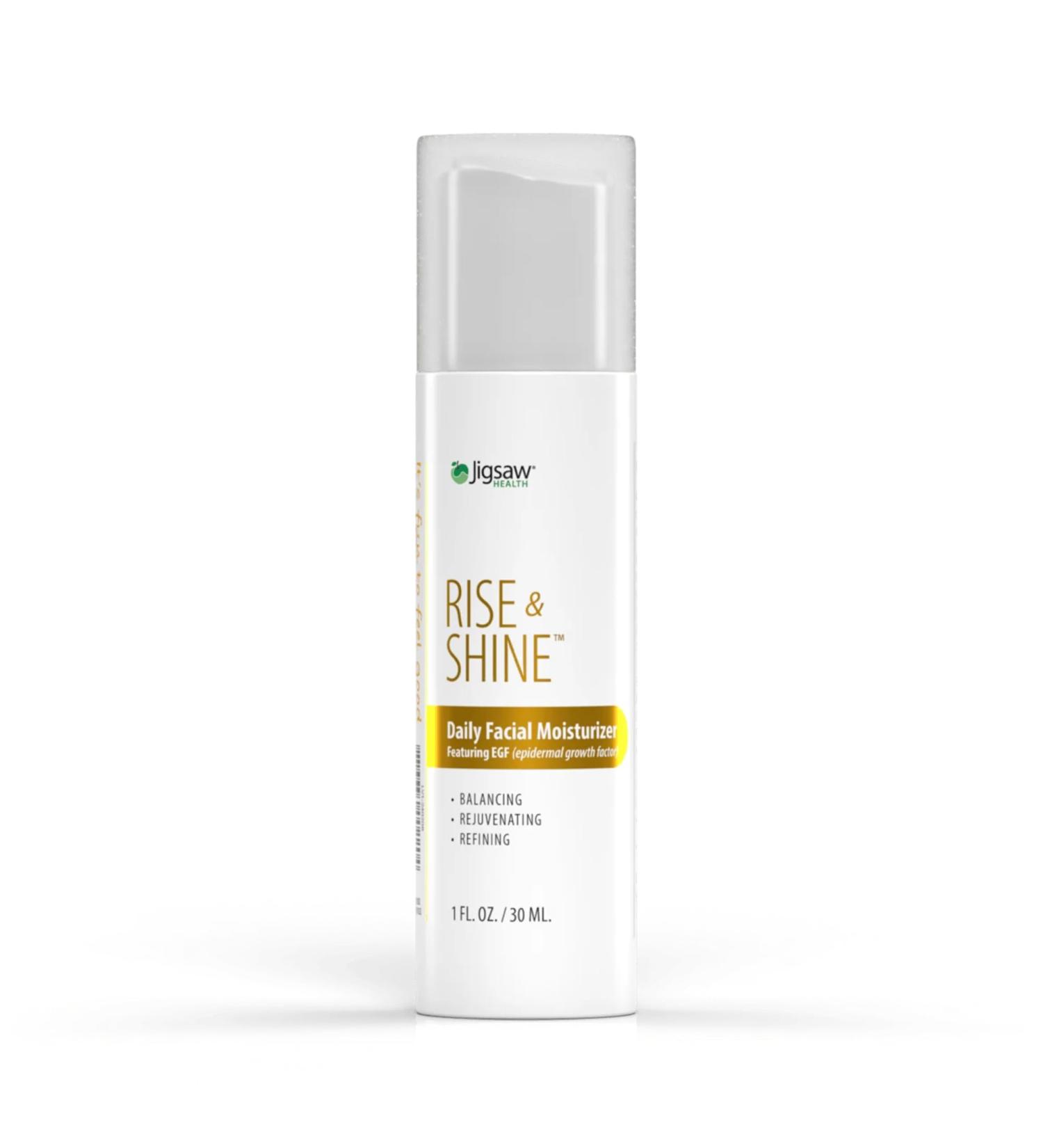 Jigsaw Health Rise & Shine Daily Facial Moisturizer | Featuring Epidermal Growth Factor | 1 Fl Oz - Buy Online on GoSupps.com