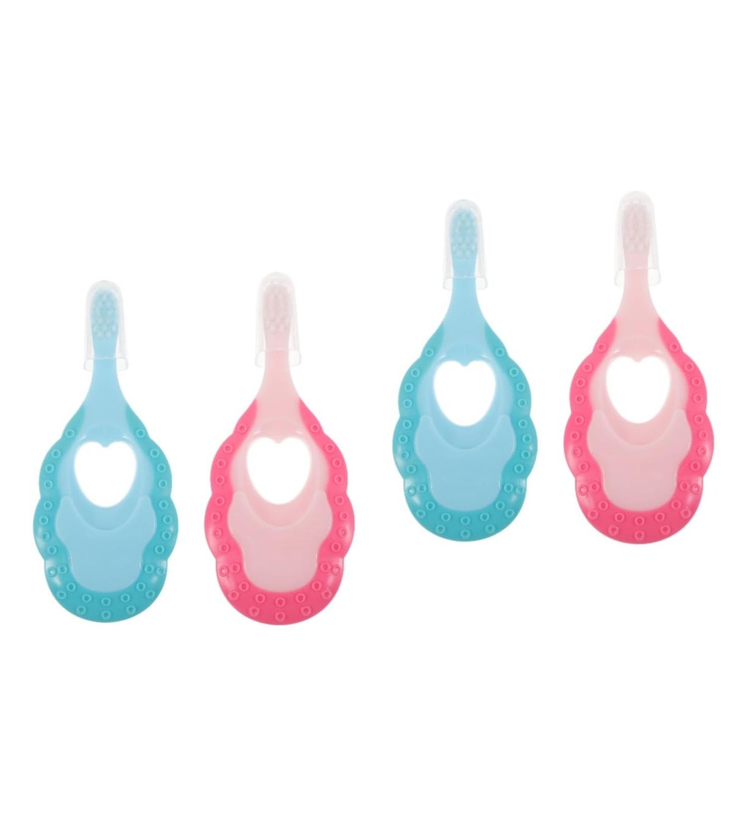 Fomiyes 4-Piece Baby Toothbrush Set | Travel Toothbrushes for Kids | Children's Teeth Cleaning Tools | Portable Toddler Toothbrushes - Buy Online on GoSupps.com