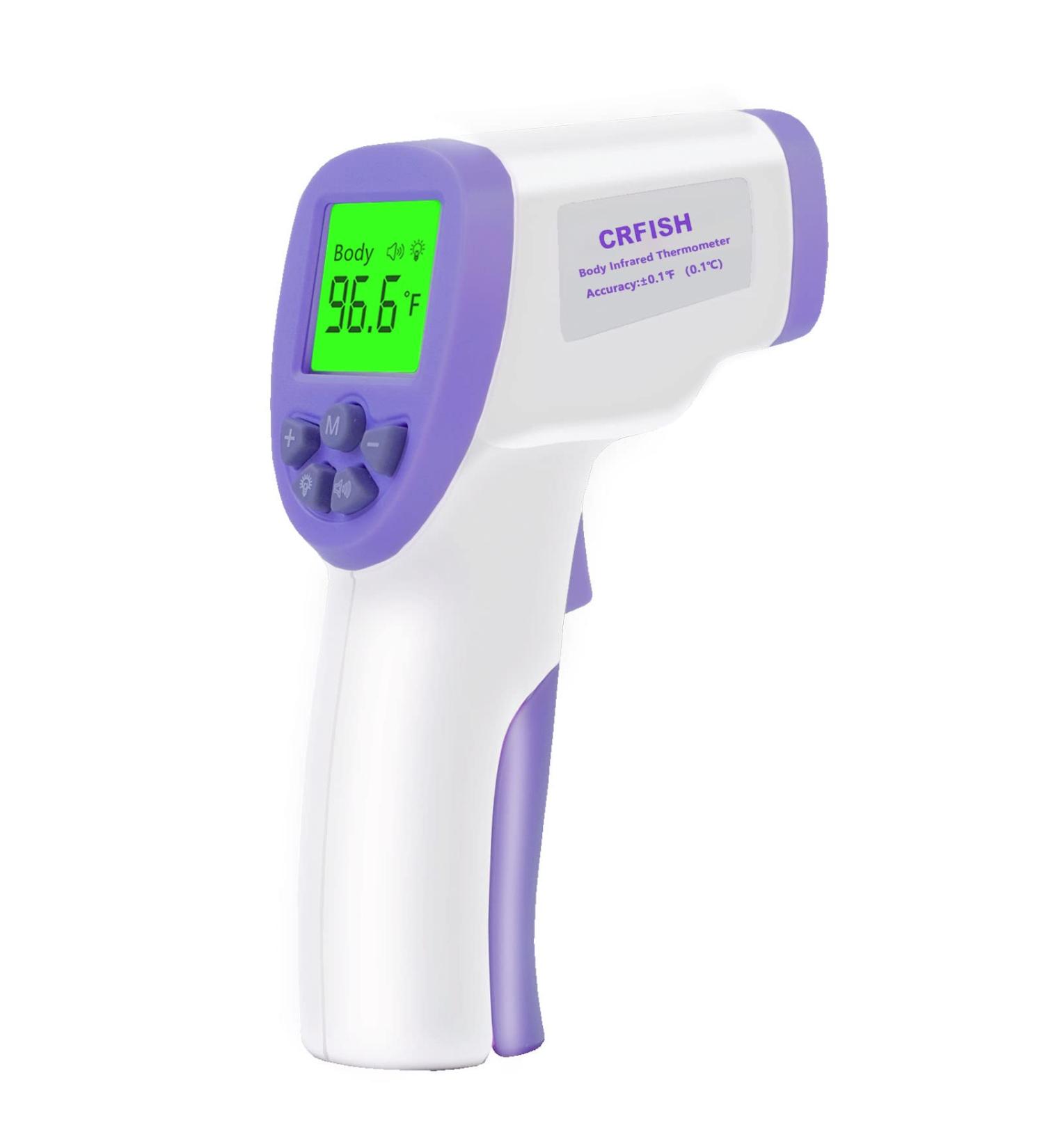 Digital Thermometer for Adults and Kids - Non Contact Infrared Forehead Thermometer with Fever Alarm - 2 in 1 Mode - Silent Operation (White) - Buy Online on GoSupps.com
