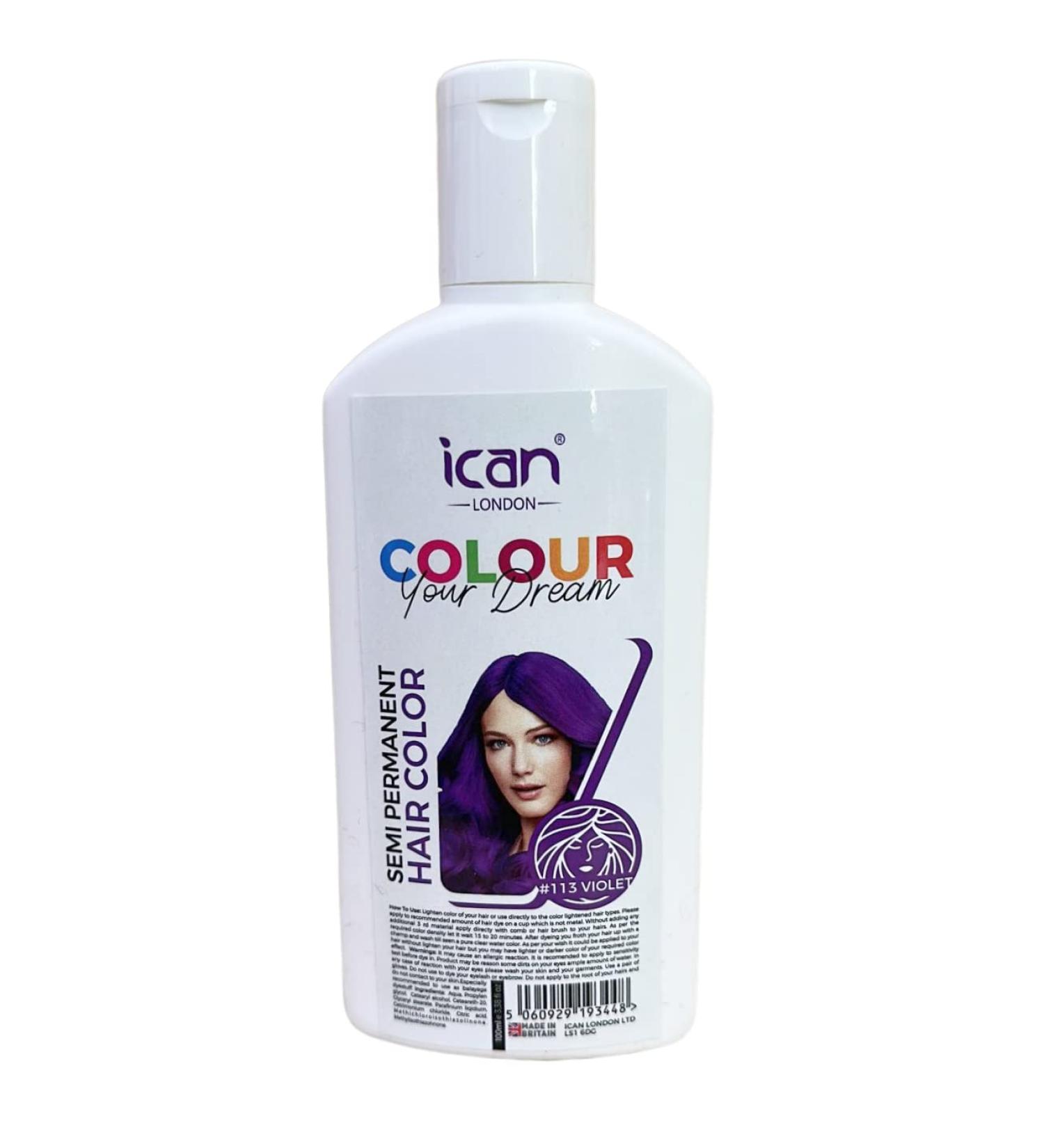 ican London Colour Your Dream Semi Permanent Hair Color 100ml (113-VIOLET)