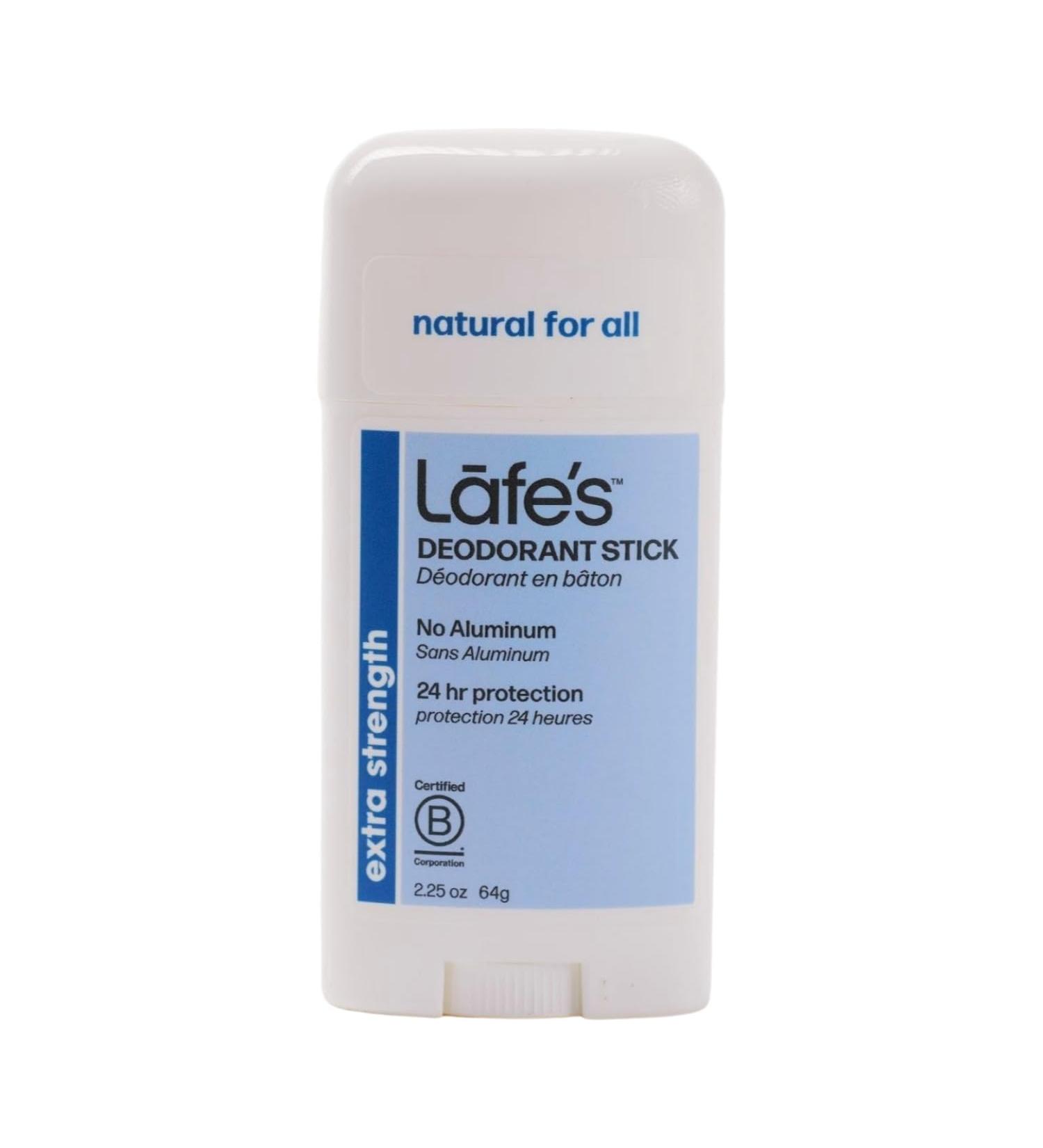 Lafe's Natural Deodorant | 2.25oz Aluminum Free Natural Deodorant Stick for Women & Men | Paraben Free & Baking Soda Free with 24-Hour Protection (Extra Strength 2.25 Ounce) - Buy Online on GoSupps.com