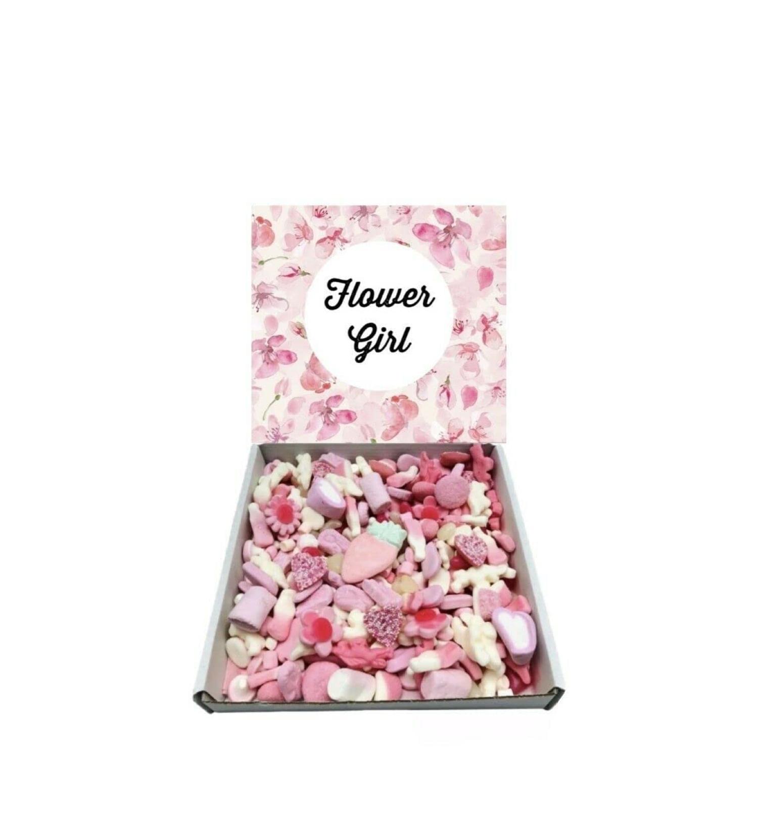 Flower Girl Gift Pick n Mix 300g Pink Sweets Selection Box Gummy Sweet Box Favour Gift Box Wedding Bridesmaid Party Present - Buy Online on GoSupps.com