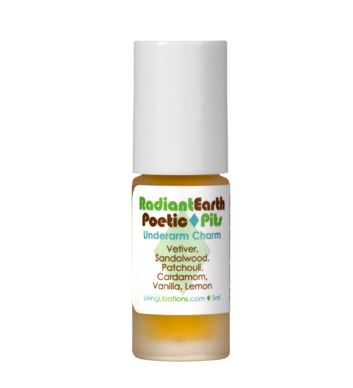 Living Libations - Organic Poetic Pits Roll-On Deodorant | Natural Wildcrafted Vegan Clean Beauty (0.17 fl oz | 5 mL) (Radiant Earth)
