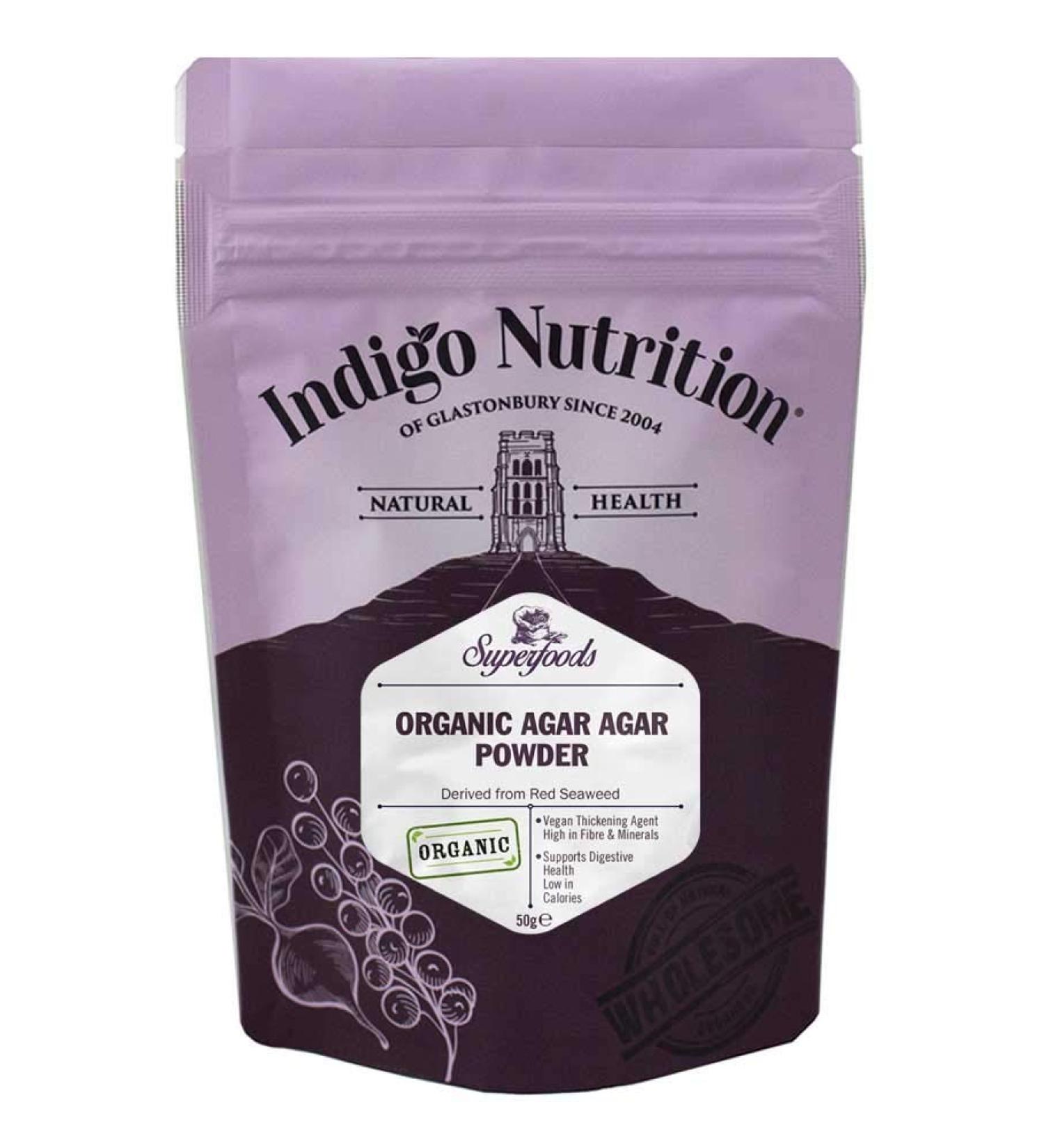 Indigo Herbs Agar Agar Powder Organic 50g - Buy Online on GoSupps.com