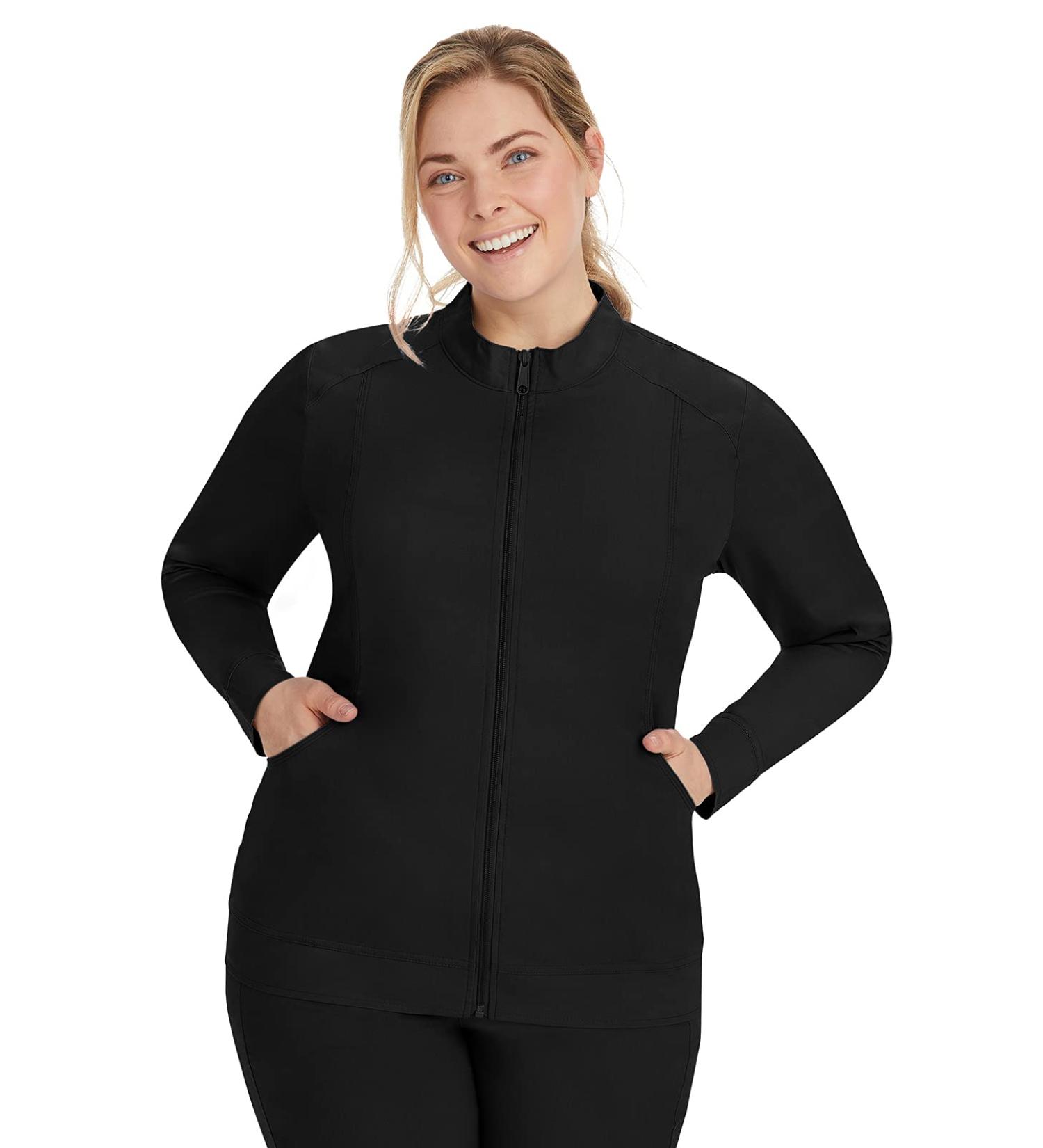 Healing Hands Purple Label Scrub Jacket 5038 Dakota Zip Up - Women's Large Black - Buy Online on GoSupps.com