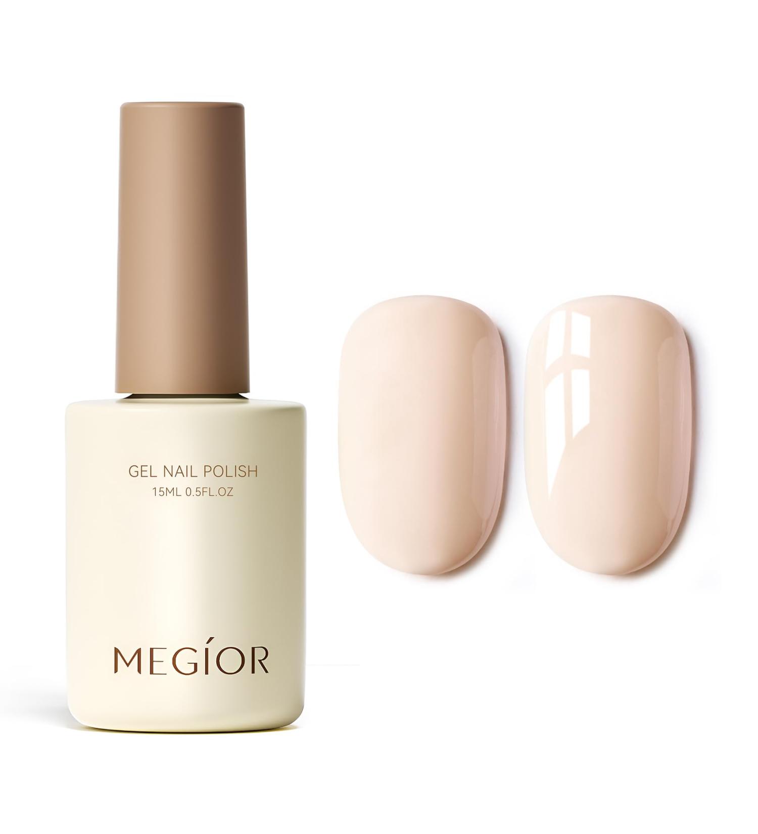 MEGIOR Nude Gel Nail Polish 15ml Peach Gel Polish High Gloss Soak Off UV LED Nail Gel Polish for Nail Art Manicure Salon DIY Home Gift for Girls Peach Nude - Buy Online on GoSupps.com