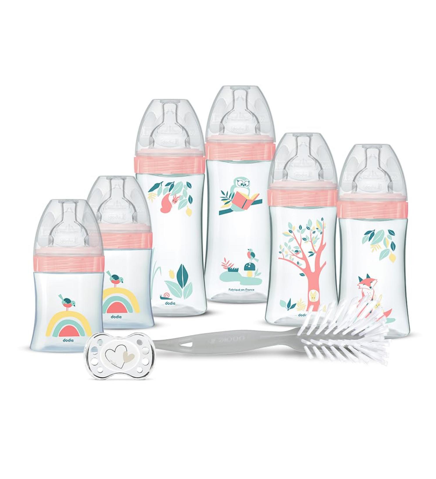Dodie Newborn Kit 6 Anti-Colic Flat Teats Bottles (2 x 150 ml 2 x 270 ml 2 x 330 ml) 1 Anatomical Dummy 0-2 Months 1 Br - Buy Online on GoSupps.com