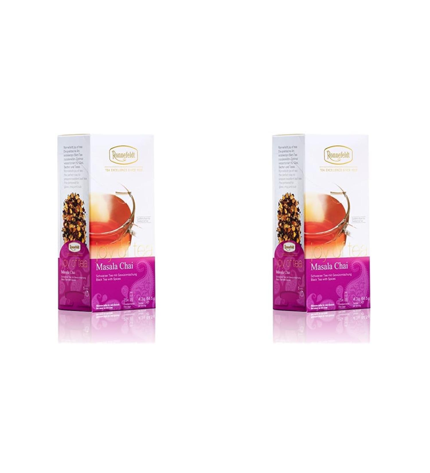 Ronnefeldt Masala Chai Joy of Tea - Spiced Black Tea 15 Tea Bags (Pack of 2) | Premium International Shipping - Buy Online on GoSupps.com
