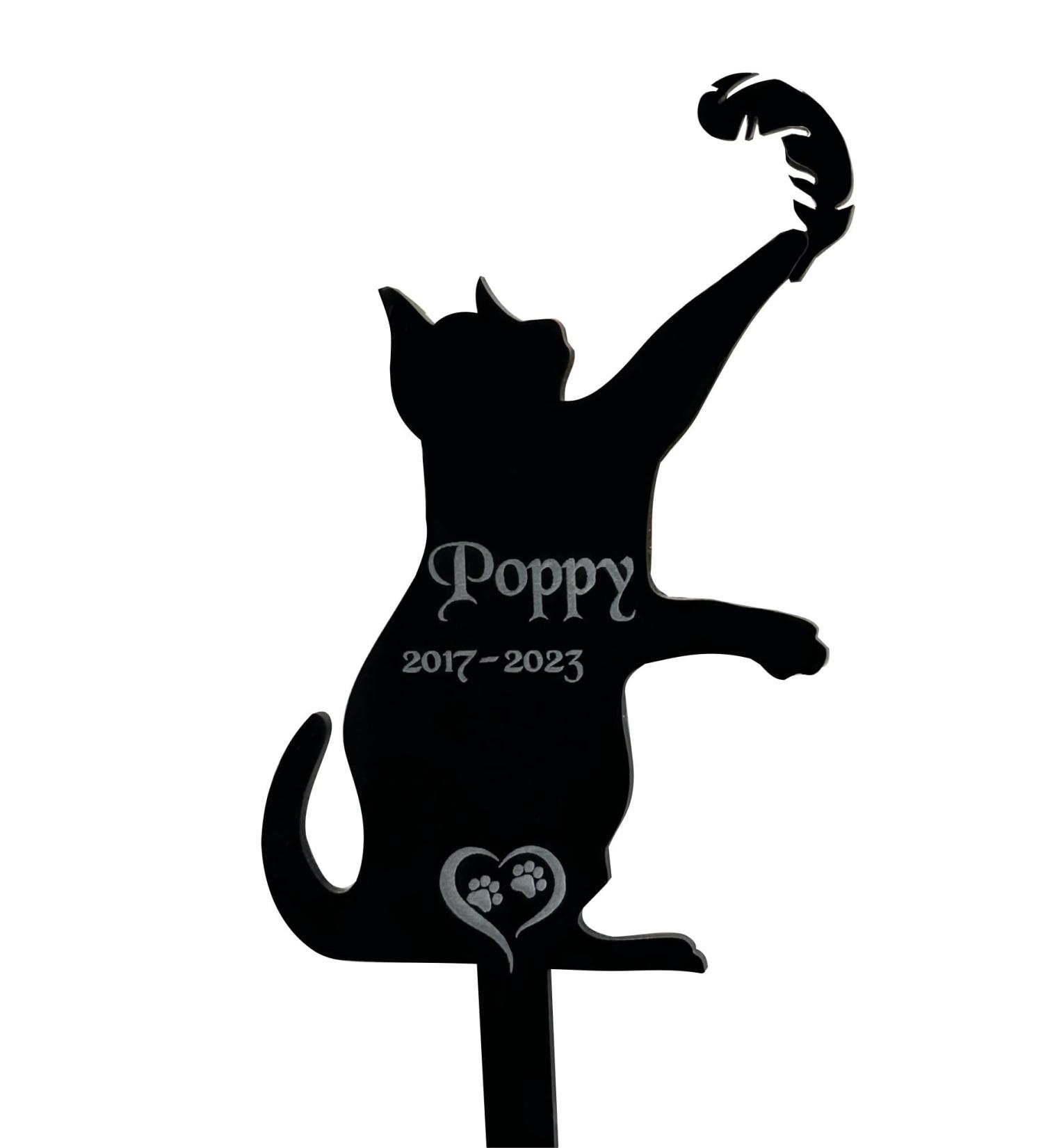 Personalised Pet Memorial Plaques Gift Cat Dog Rabbit Garden Sign Grave Marker Feather - Buy Online on GoSupps.com