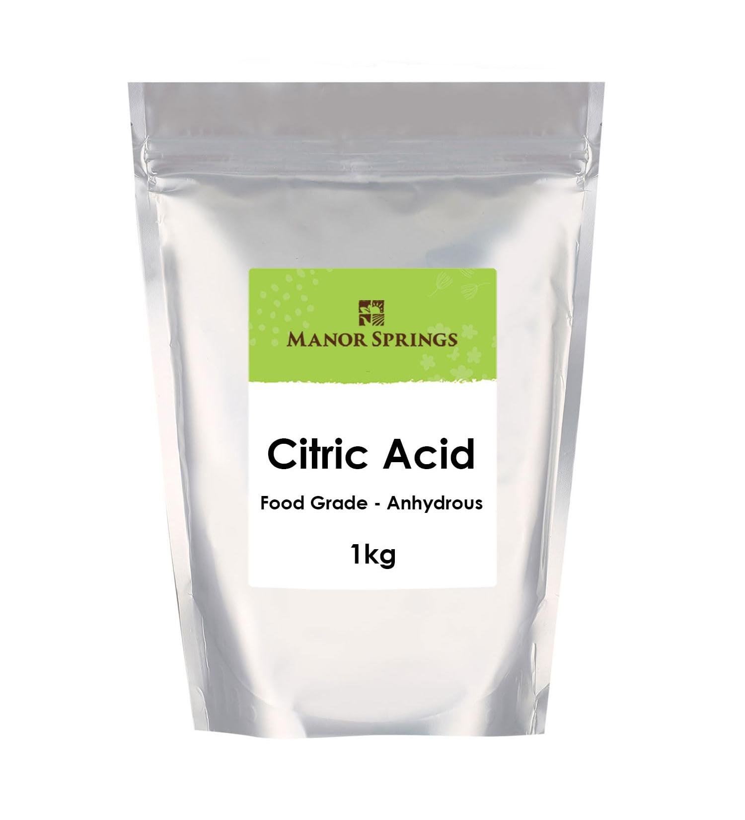 Citric Acid Food Grade Anhydrous 1kg by Manor Springs