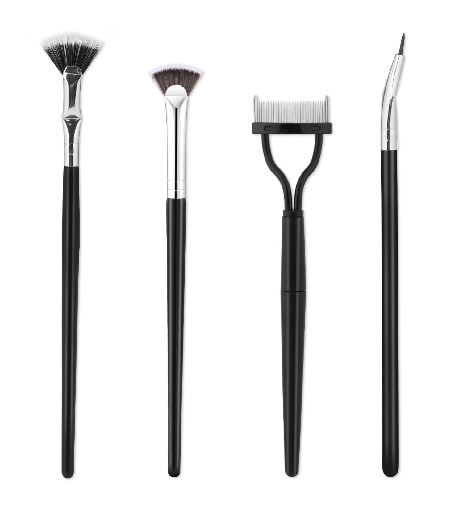 4PCS Mascara Fan Brush Set - Multifunctional Clump Eyelash Comb & Separator for Perfect Lashes | Scalloped Folding Lash Wand Tool for Upper & Lower Lashes - Buy Online on GoSupps.com