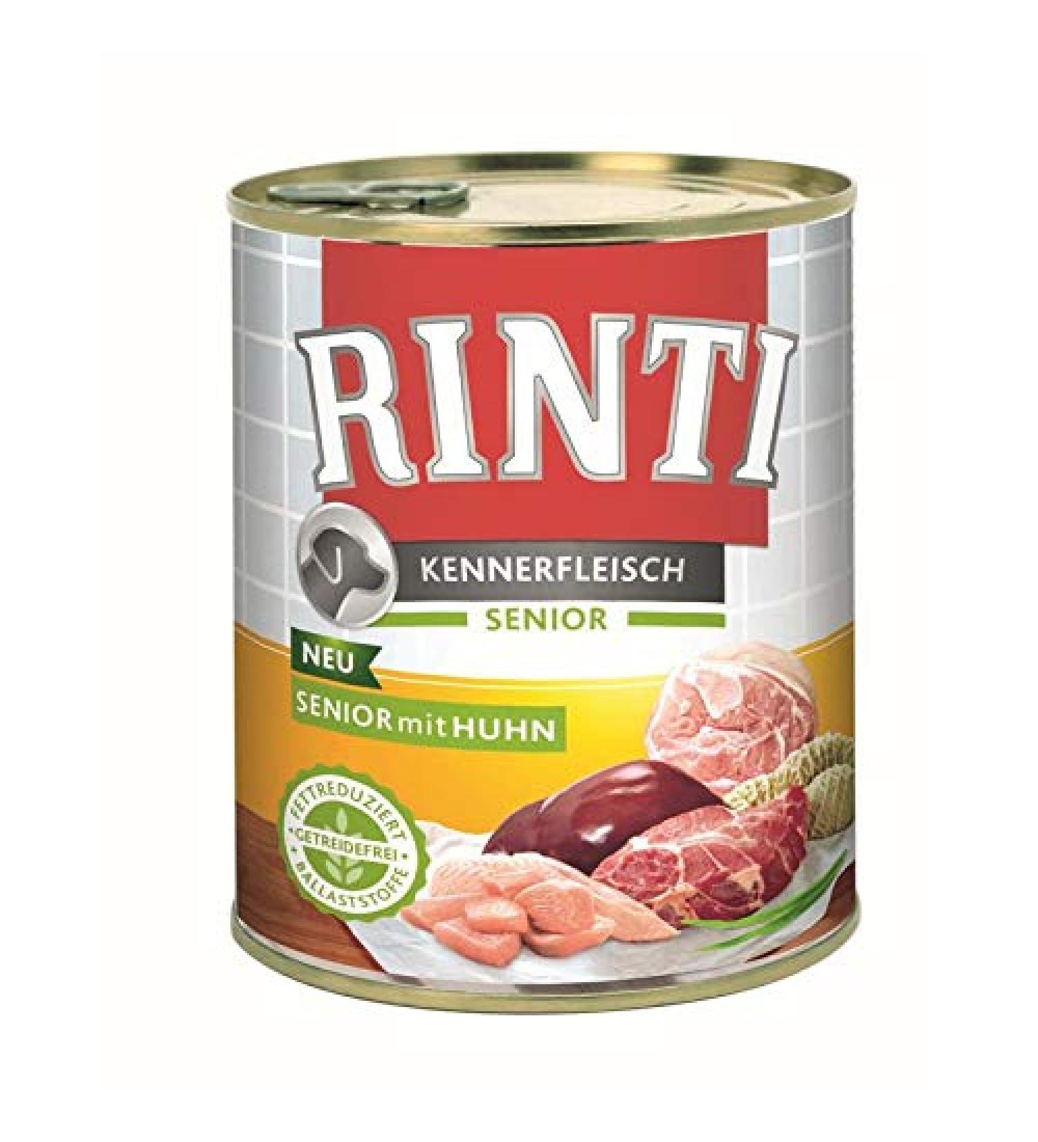 Rinti Kennerfleisch Senior Chicken 800 g – You will receive 12 packs/; package contents: 0.8 kg