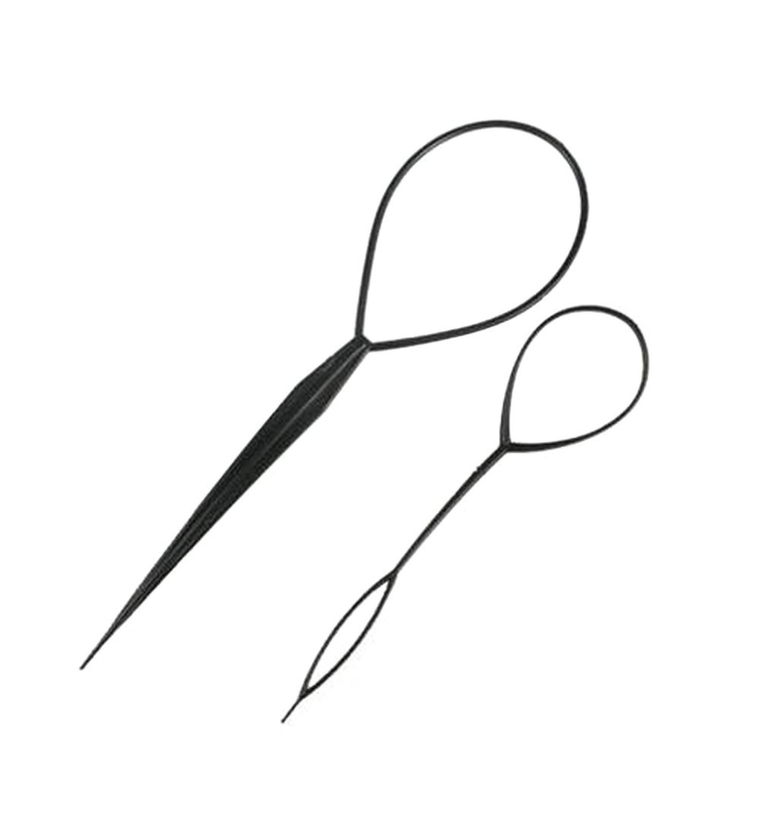 Plastic Magic Hair Braid Ponytail Maker Clip Tool - Easy DIY Hair Styling Accessories (2 Pcs) - Black - Perfect for Effortless Hairstyles | International Shipping Available - Buy Online on GoSupps.com