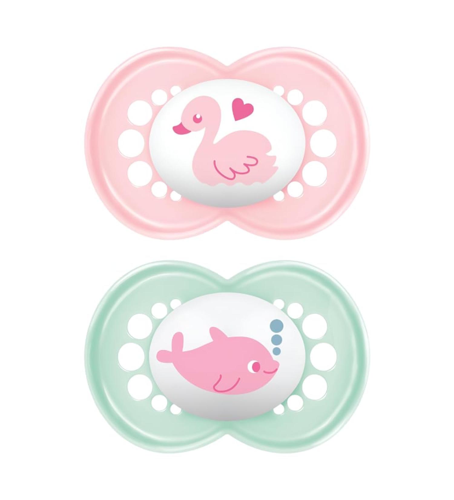 MAM Original Pacifiers Set of 2 - Rubber Pacifier Box 6-16 Months Pink | International Shipping Available - Buy Online on GoSupps.com