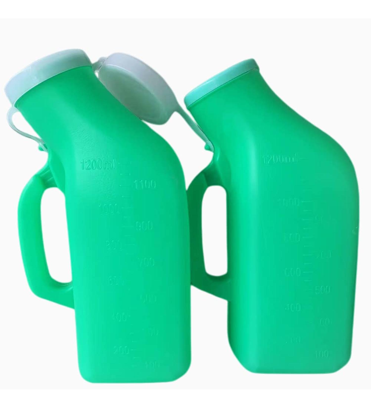 YUMSUM Portable Urinals for Men - 2 Pack, 1200ml/34 Ounce - Ideal for Hospital, Camping, Travel, and Home Use - Green - Buy Online on GoSupps.com